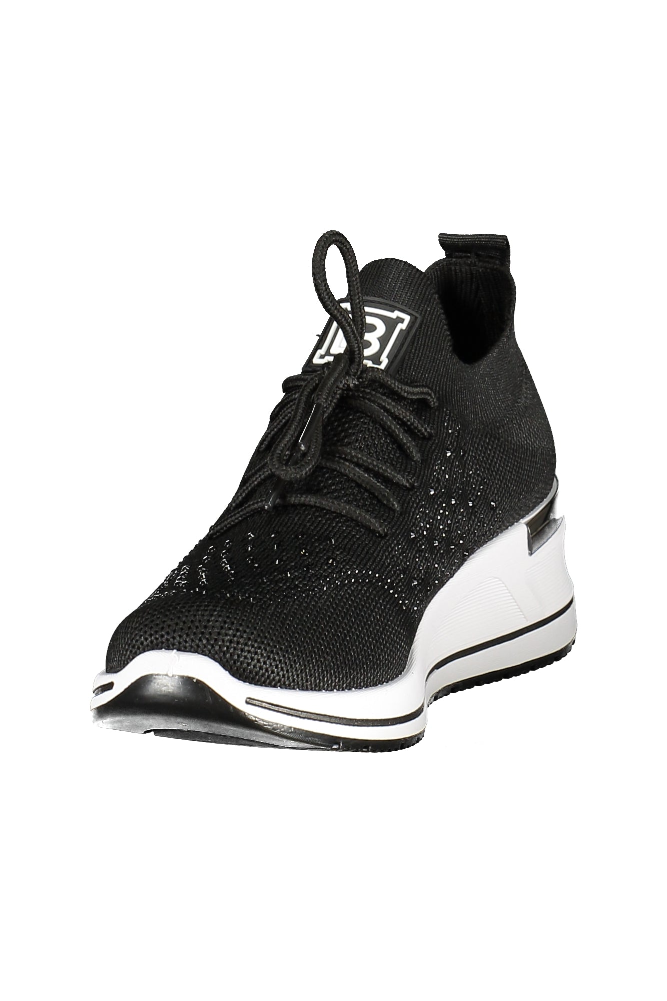 Laura Biagiotti Damen-Sneaker Weiss – Sportschuhe mit Strassapplikationen für Frühjahr/Sommer Schwarz