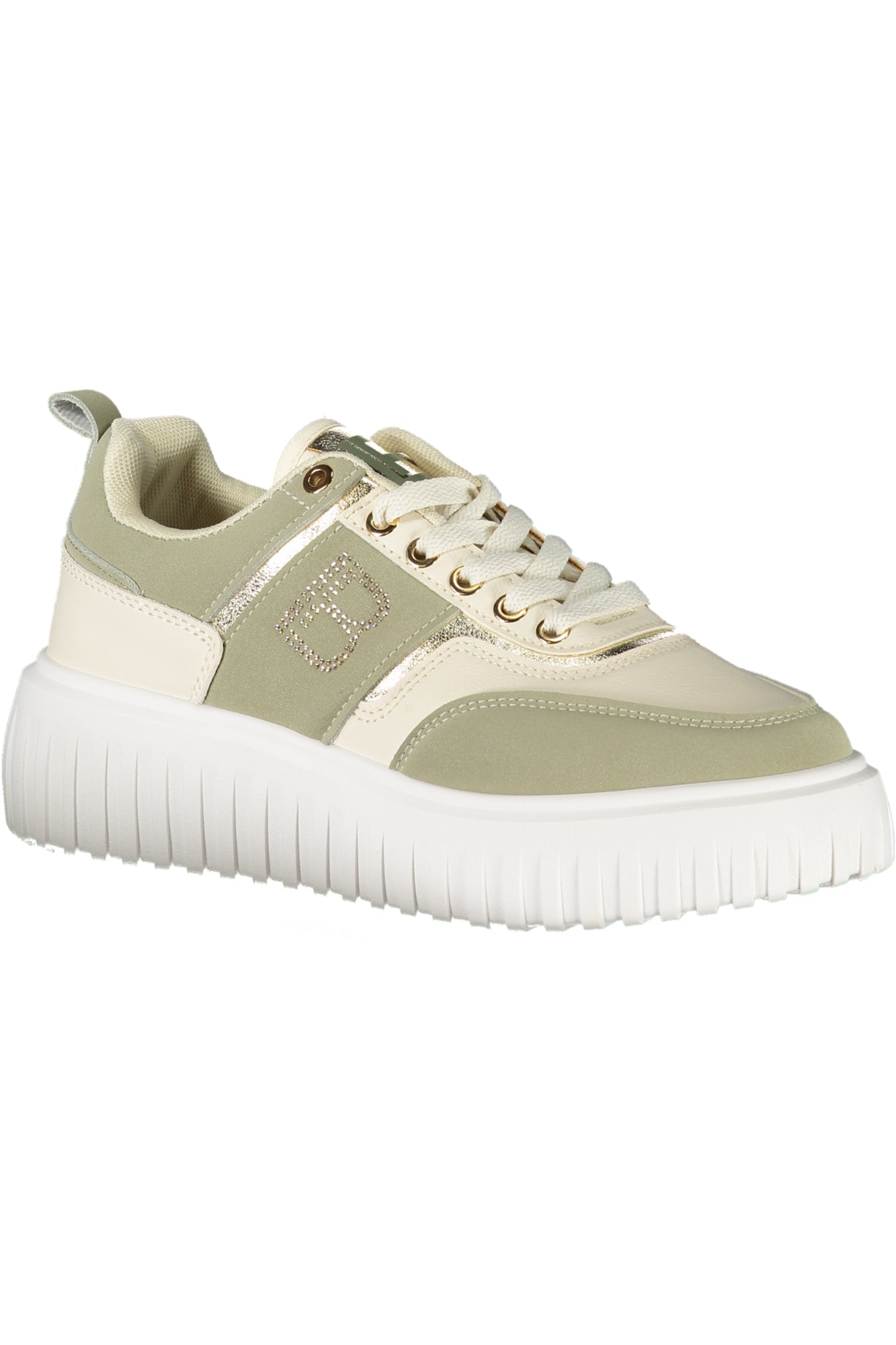 Laura Biagiotti Sneaker Damen – Sportschuhe Grün mit Strass-Print | soulluna.de Grün