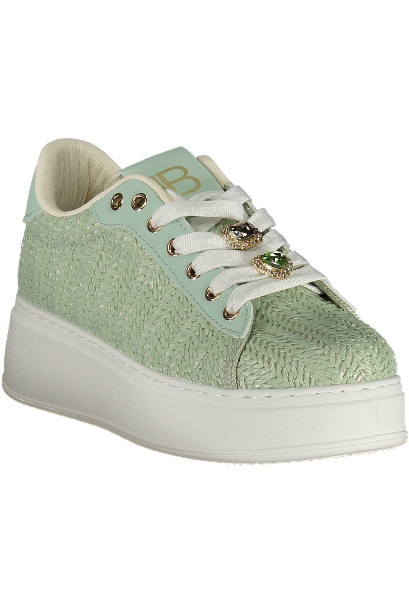 LAURA BIAGIOTTI Damen Sneaker – Sportschuh mit Schnürsenkeln Grün