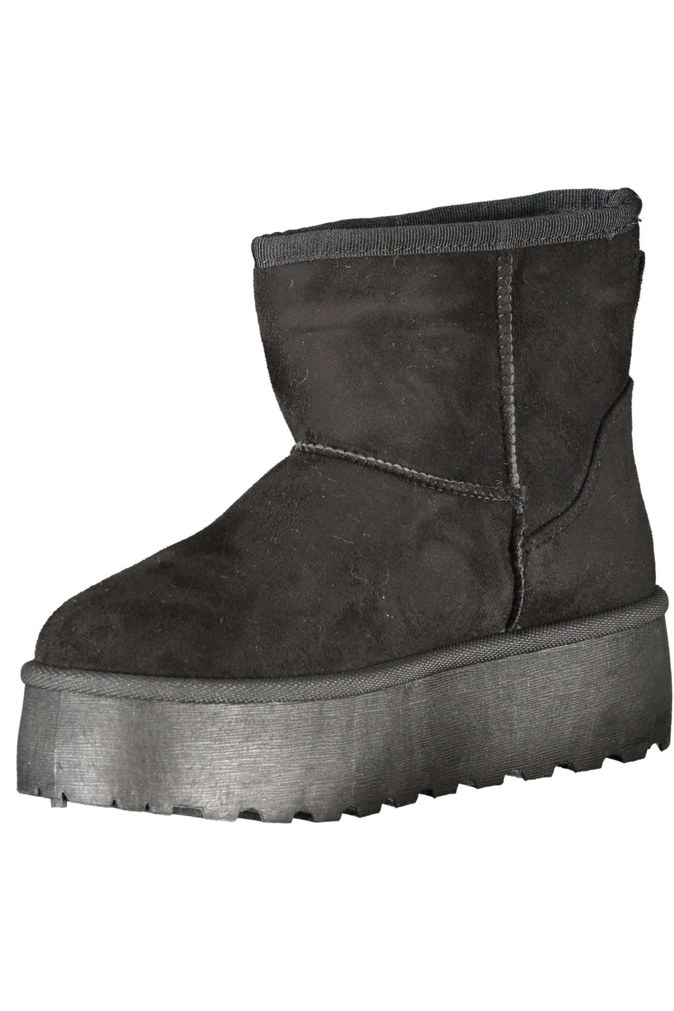 Laura Biagiotti Damenstiefel – Schwarze Stiefeletten mit Keilabsatz | Pelzoptik Schwarz