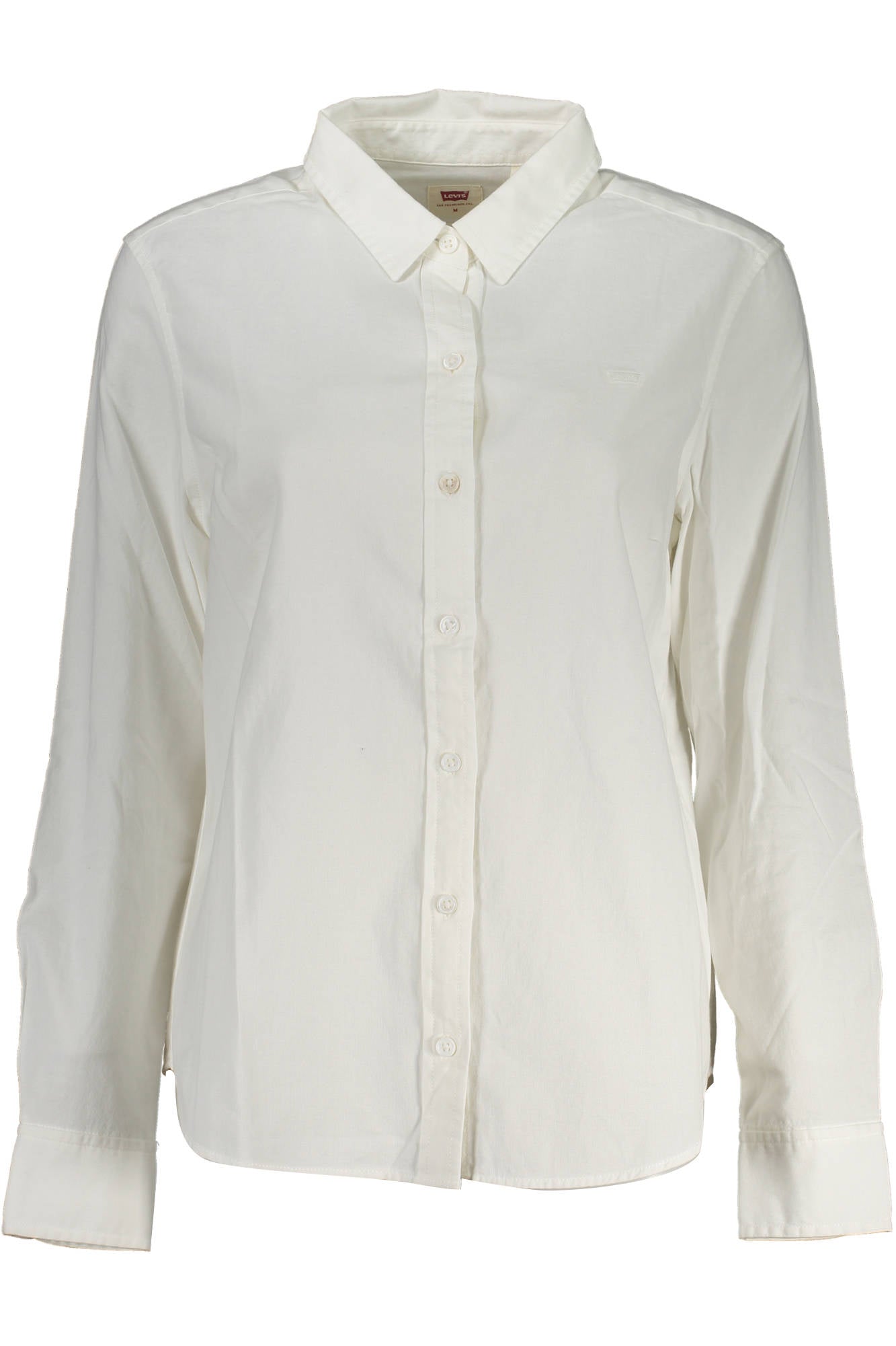 LEVI'S Langarmshirt Damen Weiss – Italienischer Kragen aus 100% Baumwolle Weiß