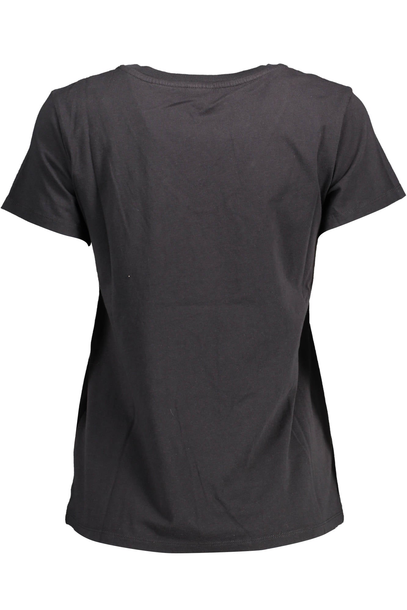 Levi's Kurzarm-T-Shirt Damen Schwarz – V-Ausschnitt mit Logo-Applikation Schwarz