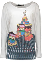 LOVE MOSCHINO LANGARM T-SHIRT DAMEN WEISS