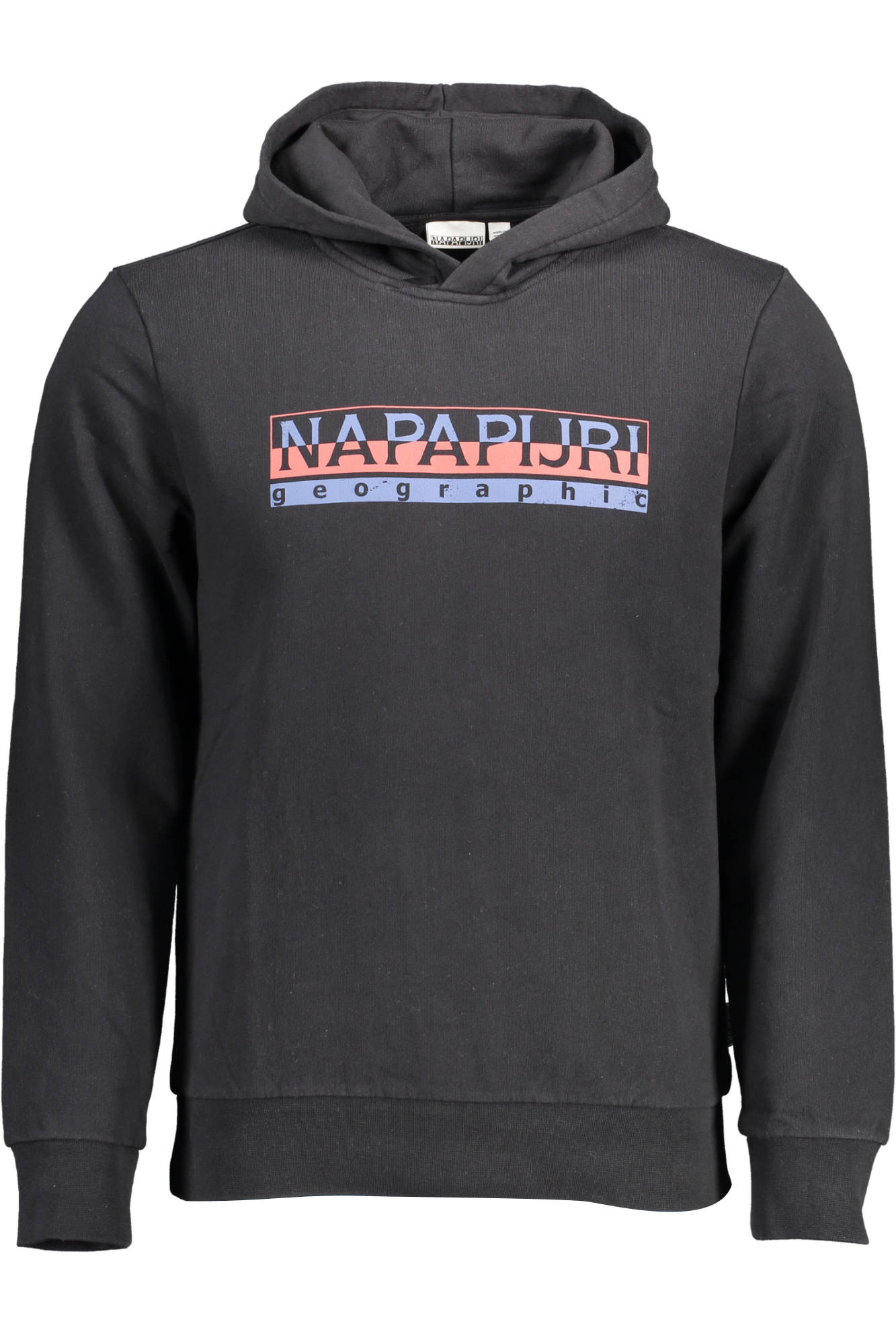 Napapijri Sweatshirt Herren Schwarz – Hoodie ohne Reißverschluss aus Baumwolle Schwarz