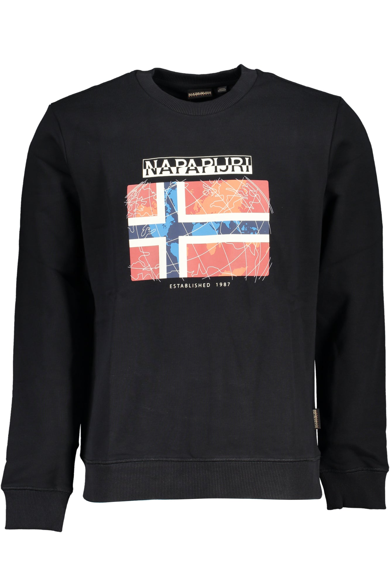 Napapijri Blaues Sweatshirt Für Herren Mit Reissverschluss Schwarz