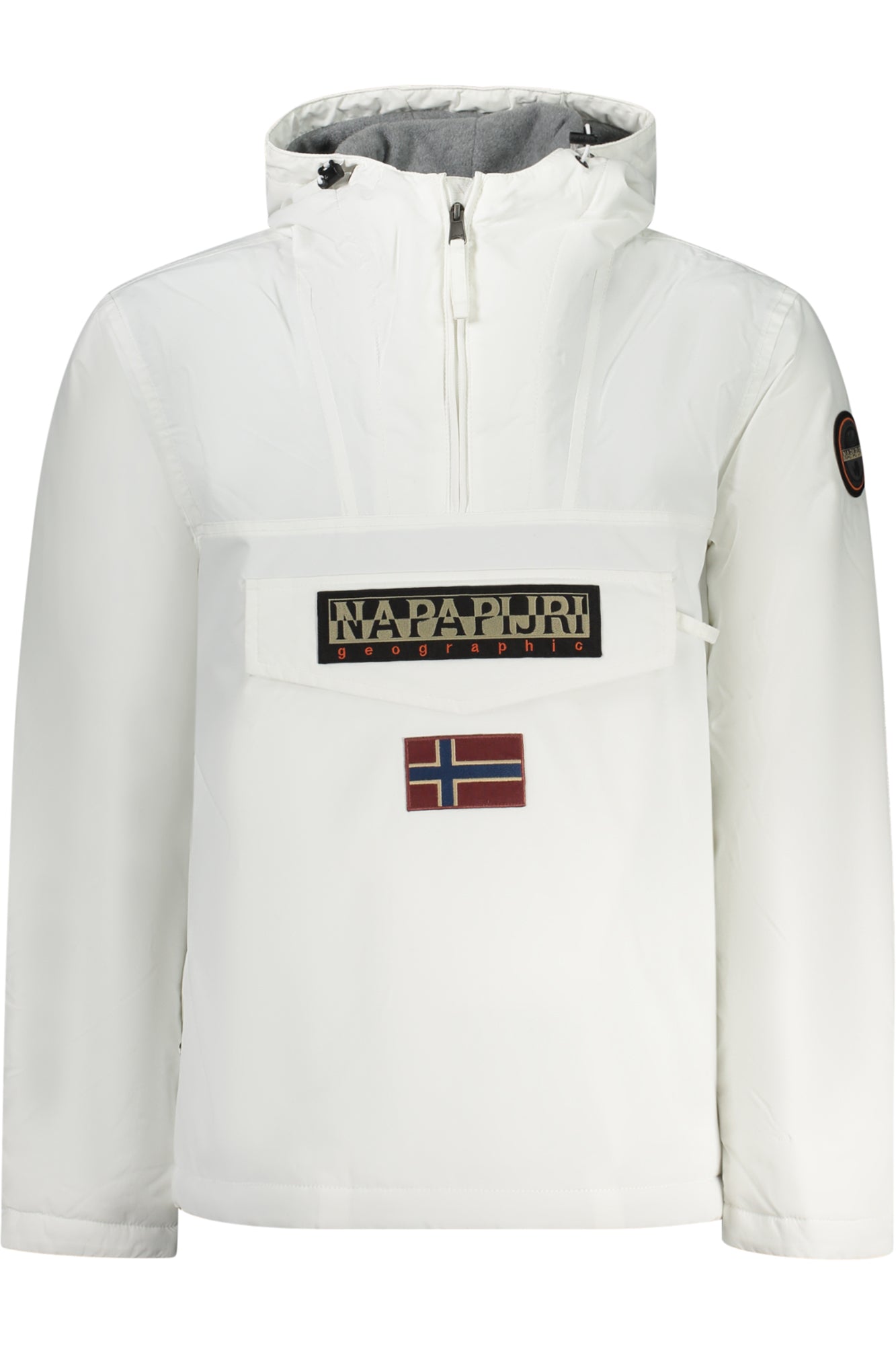 Napapijri Herrenjacke weiss – Regenjacke mit Kapuze und recycelten Materialien Weiß