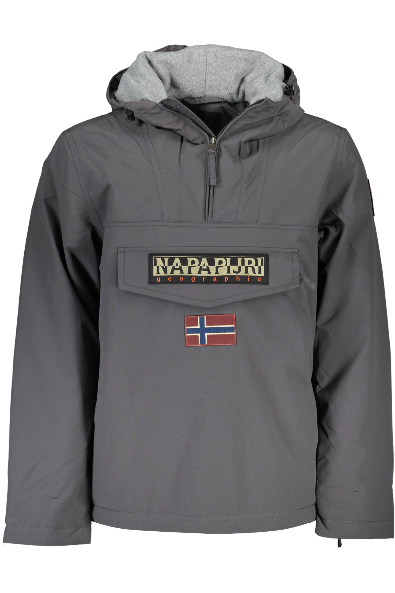 NAPAPIJRI Regenwaldjacke Herren – Blaue Winterjacke mit Kapuze und recyceltem Material Grau