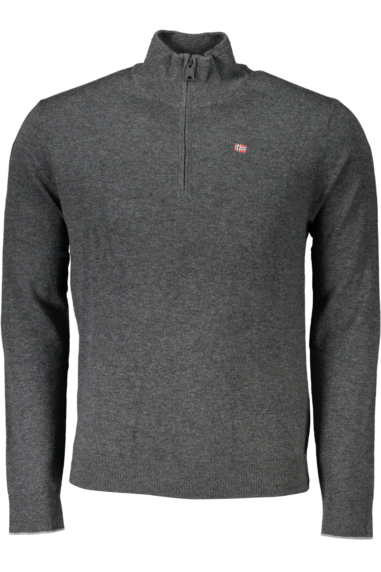 NAPAPIJRI Herrenpullover – Blauer Winterpullover mit Halbreißverschluss | soulluna.de Grau