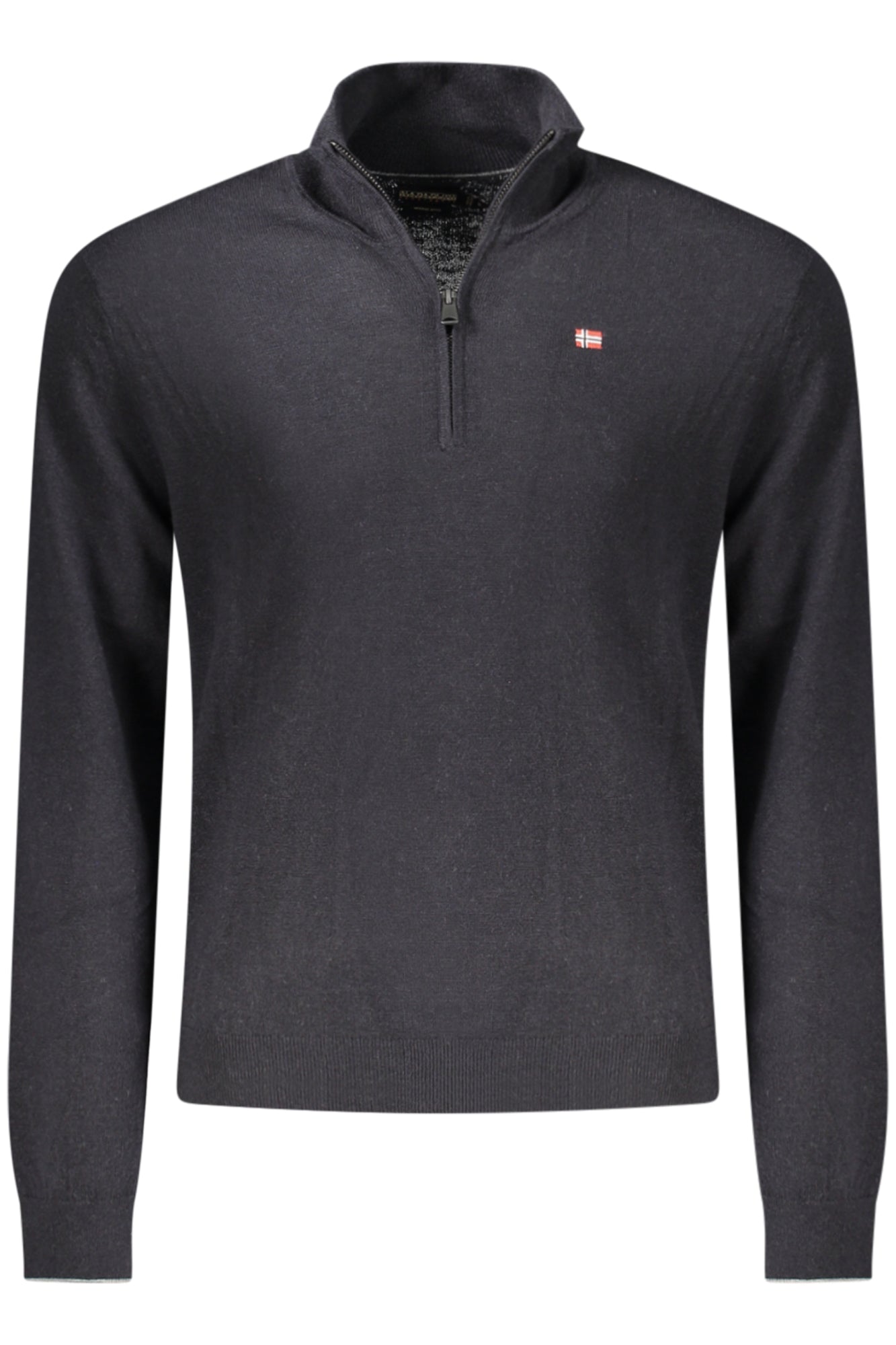 NAPAPIJRI Herrenpullover – Blauer Winterpullover mit Halbreißverschluss | soulluna.de Schwarz