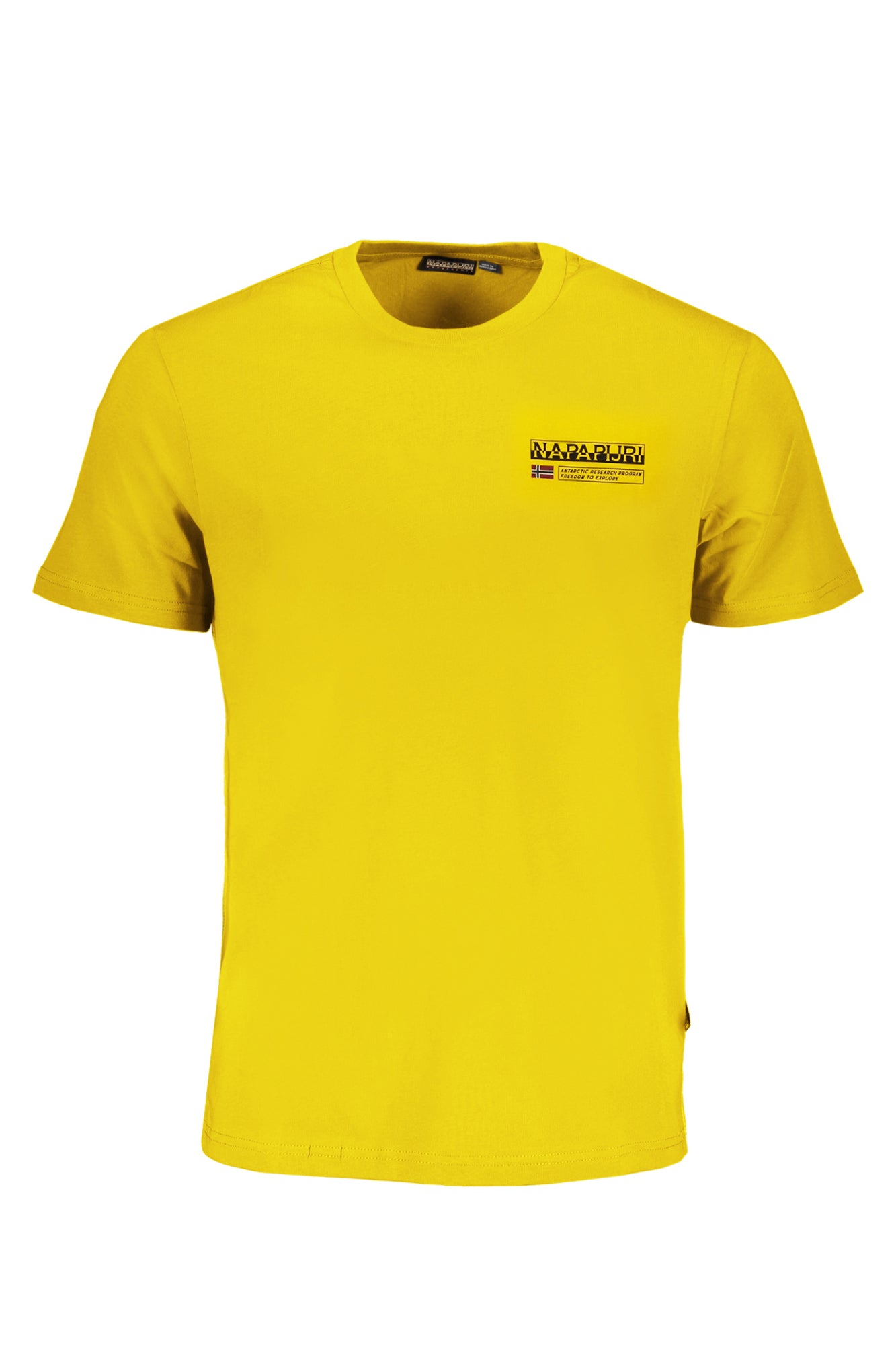 NAPAPIJRI Herren T-Shirt Grau – Kurzärmlig aus 100% Bio-Baumwolle Gelb