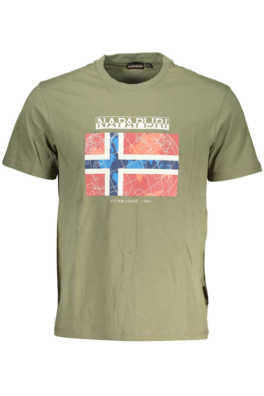 NAPAPIJRI GRÜNES KURZARM-T-SHIRT FÜR HERREN