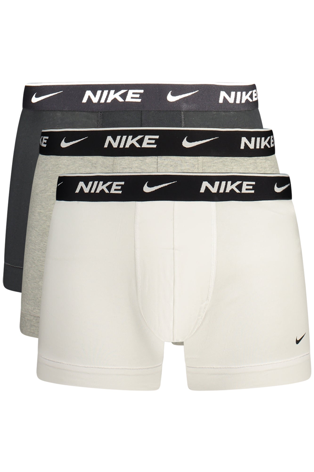 NIKE Herren-Boxershorts 3er-Pack schwarz – Elastischer Baumwoll-Bund | soulluna Grau