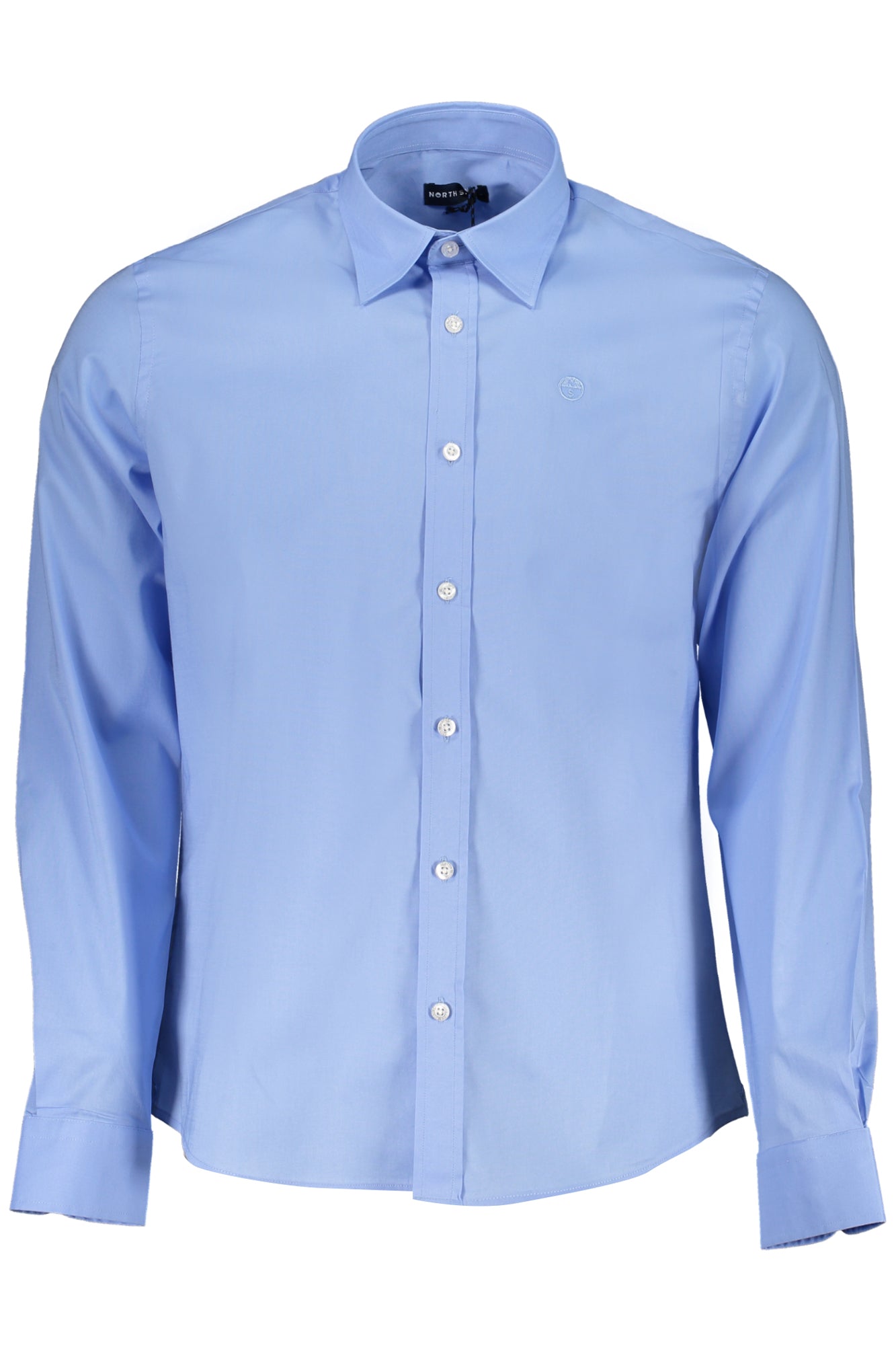 NORTH SAILS Herren Langarmhemd Blau – Italienischer Kragen aus Bio-Baumwolle Hellblau