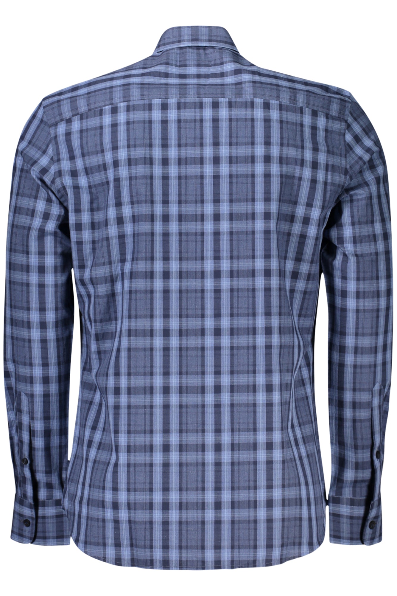 NORTH SAILS Langarmshirt Herren Blau – Tartan Design mit französischem Kragen Hellblau