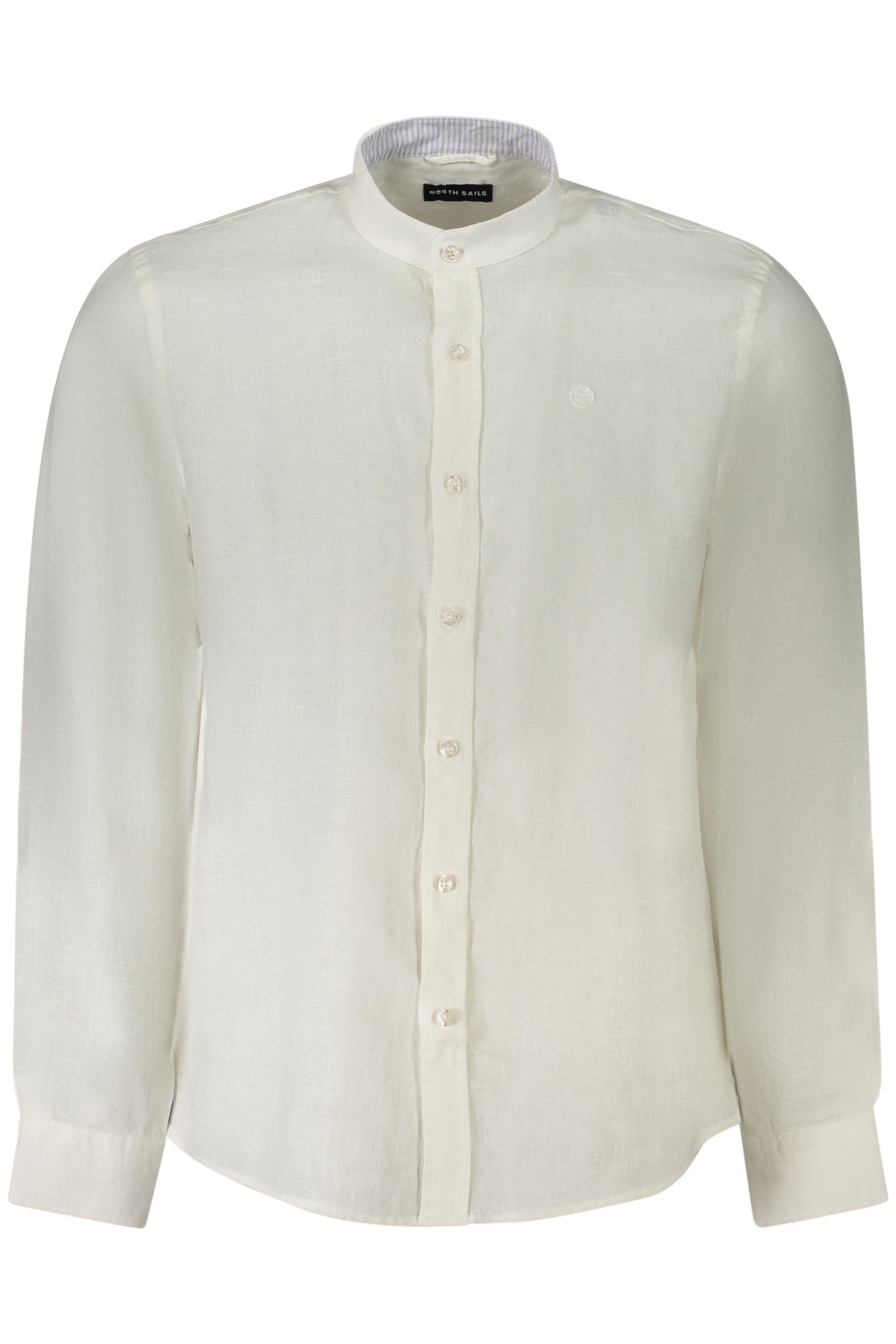 NORTH SAILS Langarmshirt Herren Weiss – Koreanischer Kragen aus 100% Lino Weiß