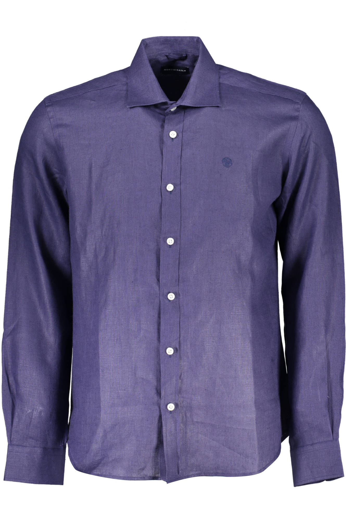 NORTH SAILS Langarmshirt Herren Blau – Italienischer Kragen aus 100% Leinen Blau