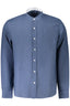NORTH SAILS Langarmshirt Herren Weiss – Koreanischer Kragen aus 100% Lino Blau
