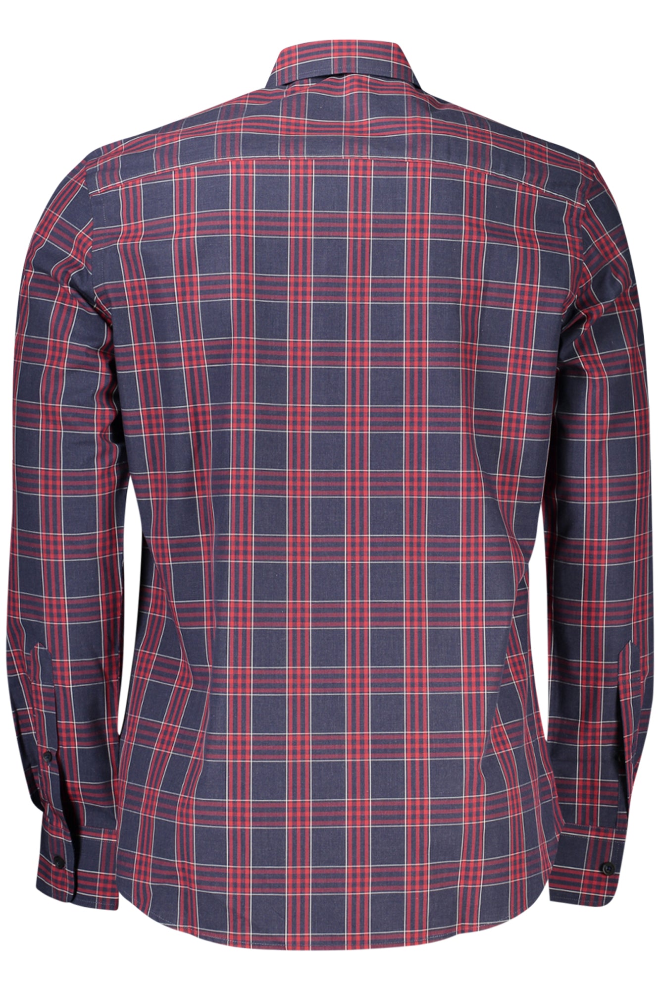 NORTH SAILS Langarmshirt Herren Blau – Tartan Design mit französischem Kragen Blau