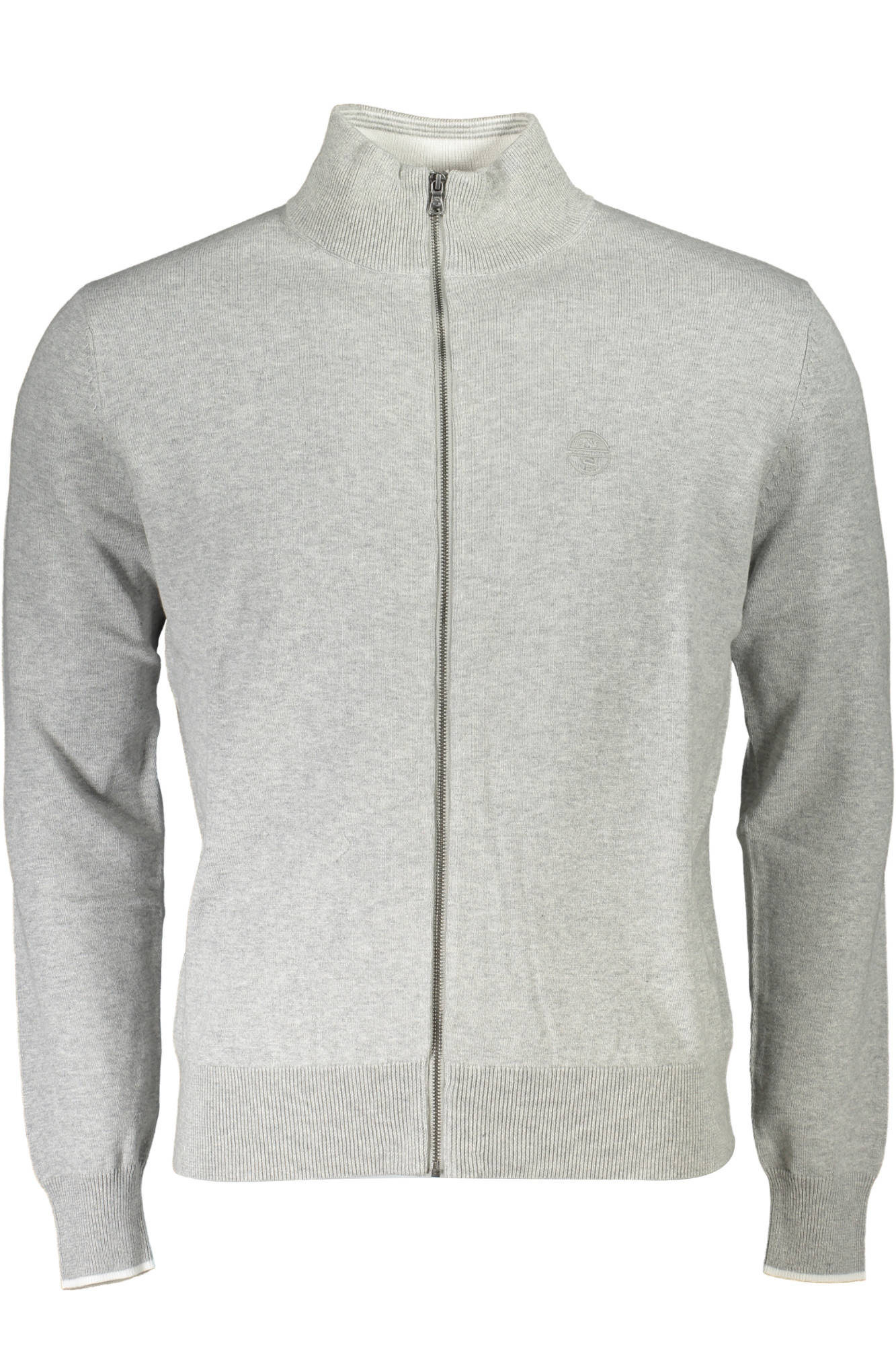 NORTH SAILS Herren-Cardigan Grau – Stehkragen mit Logo-Stickerei aus Bio-Baumwolle Grau