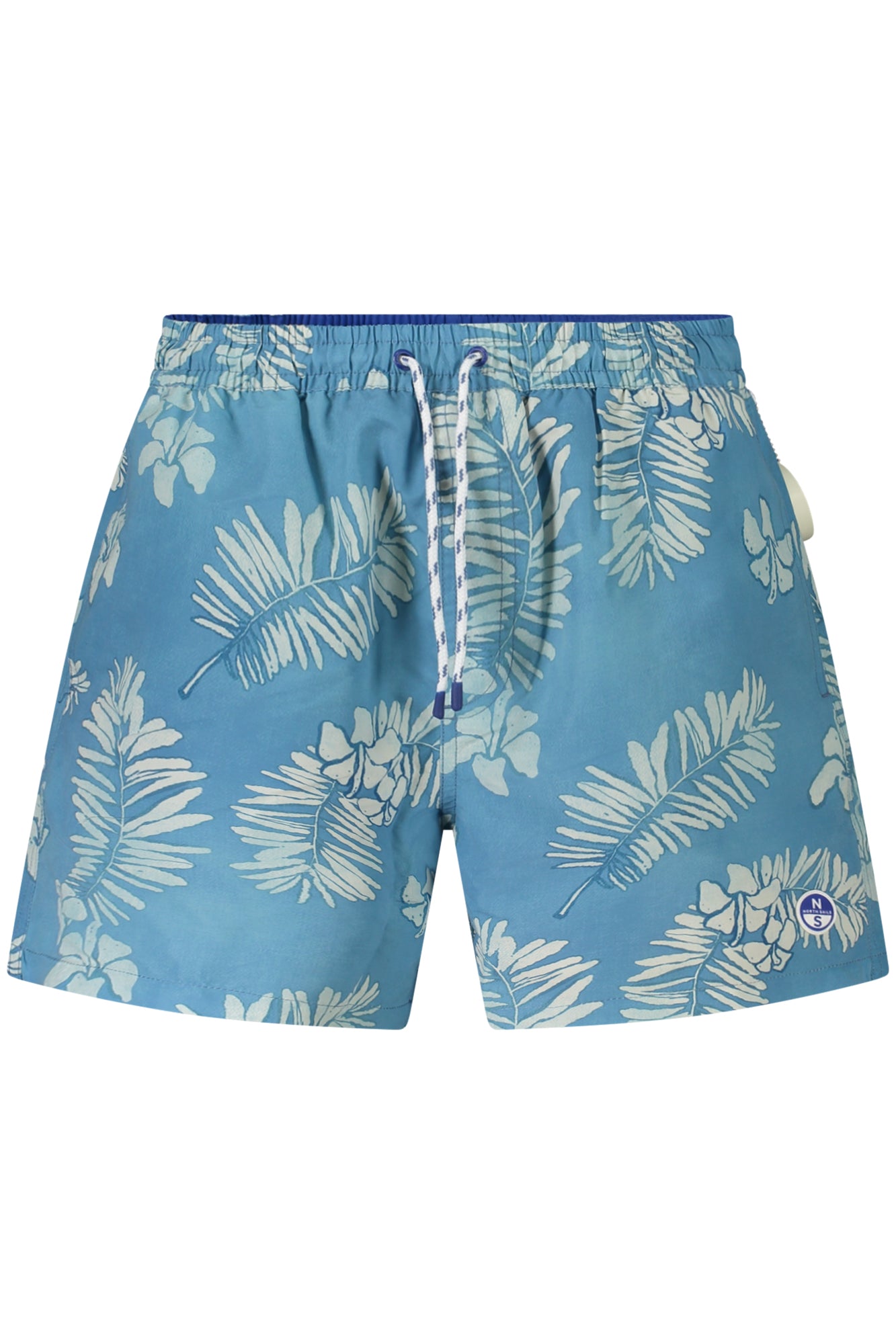 NORTH SAILS Badeanzug Herren Blau – Gemusterte Badeboxershorts mit Ocean Positive Hellblau