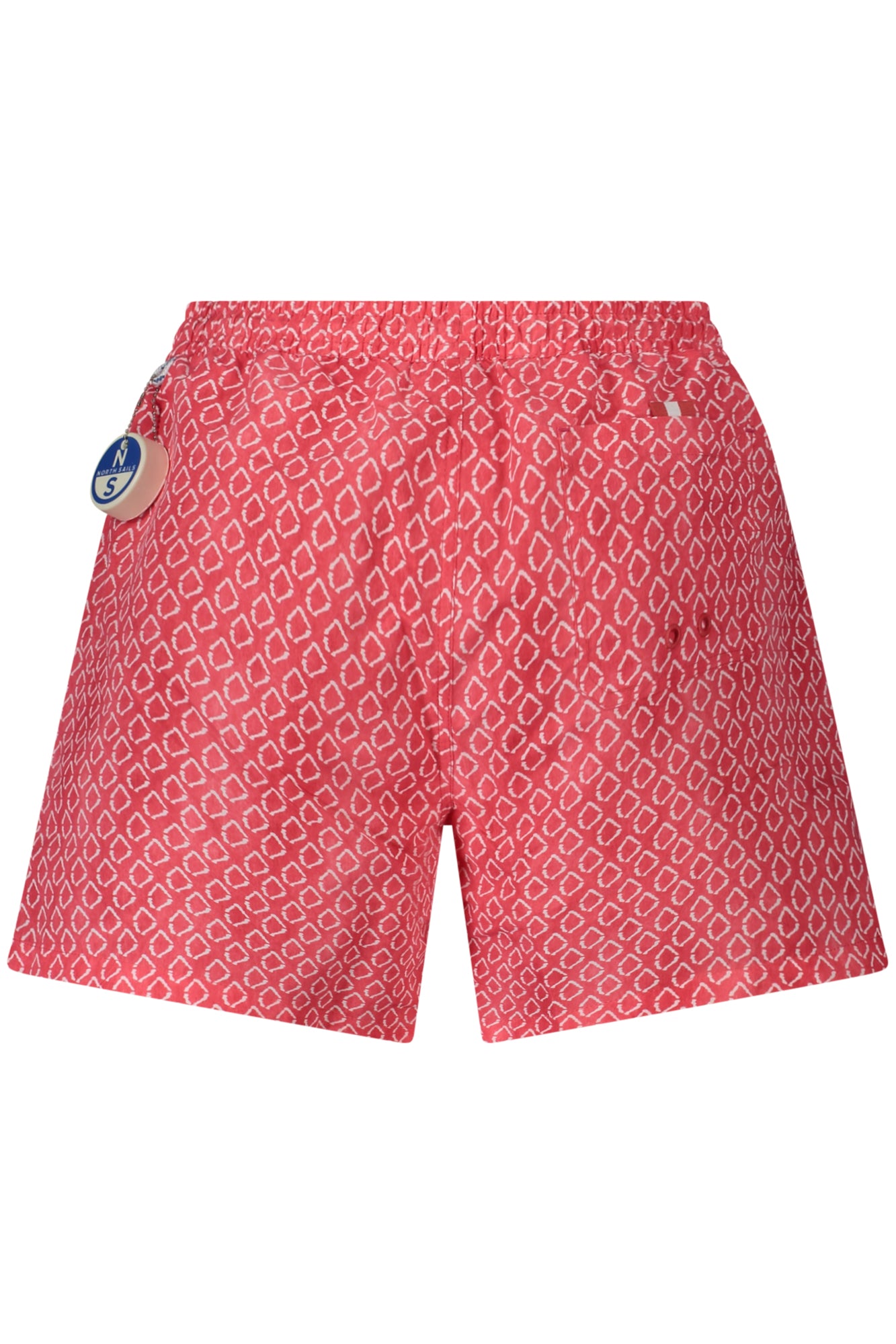 NORTH SAILS Badeanzug Herren Blau – Gemusterte Badeboxershorts mit Ocean Positive Rot