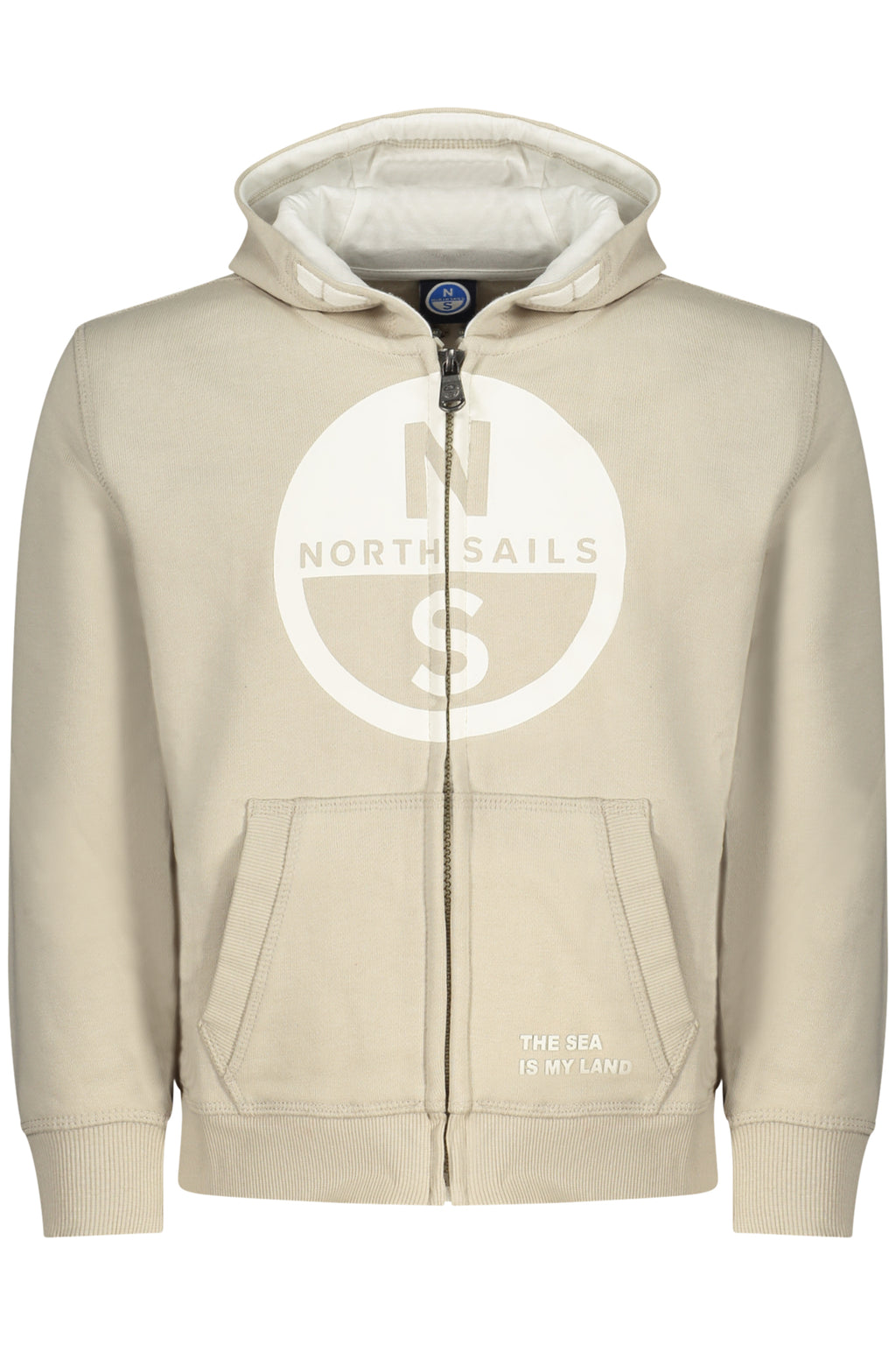 NORTH SAILS KINDER-SWEATSHIRT, BEIGE, MIT REISSVERSCHLUSS