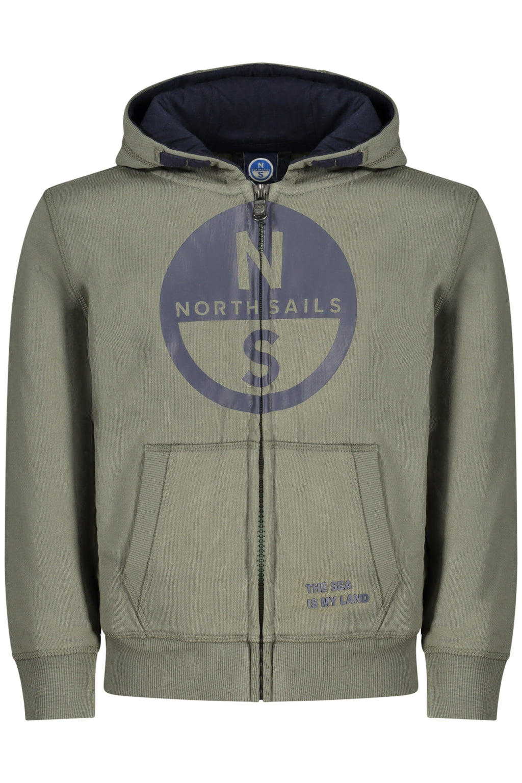 NORTH SAILS KINDER-SWEATSHIRT, GRÜN, MIT REISSVERSCHLUSS