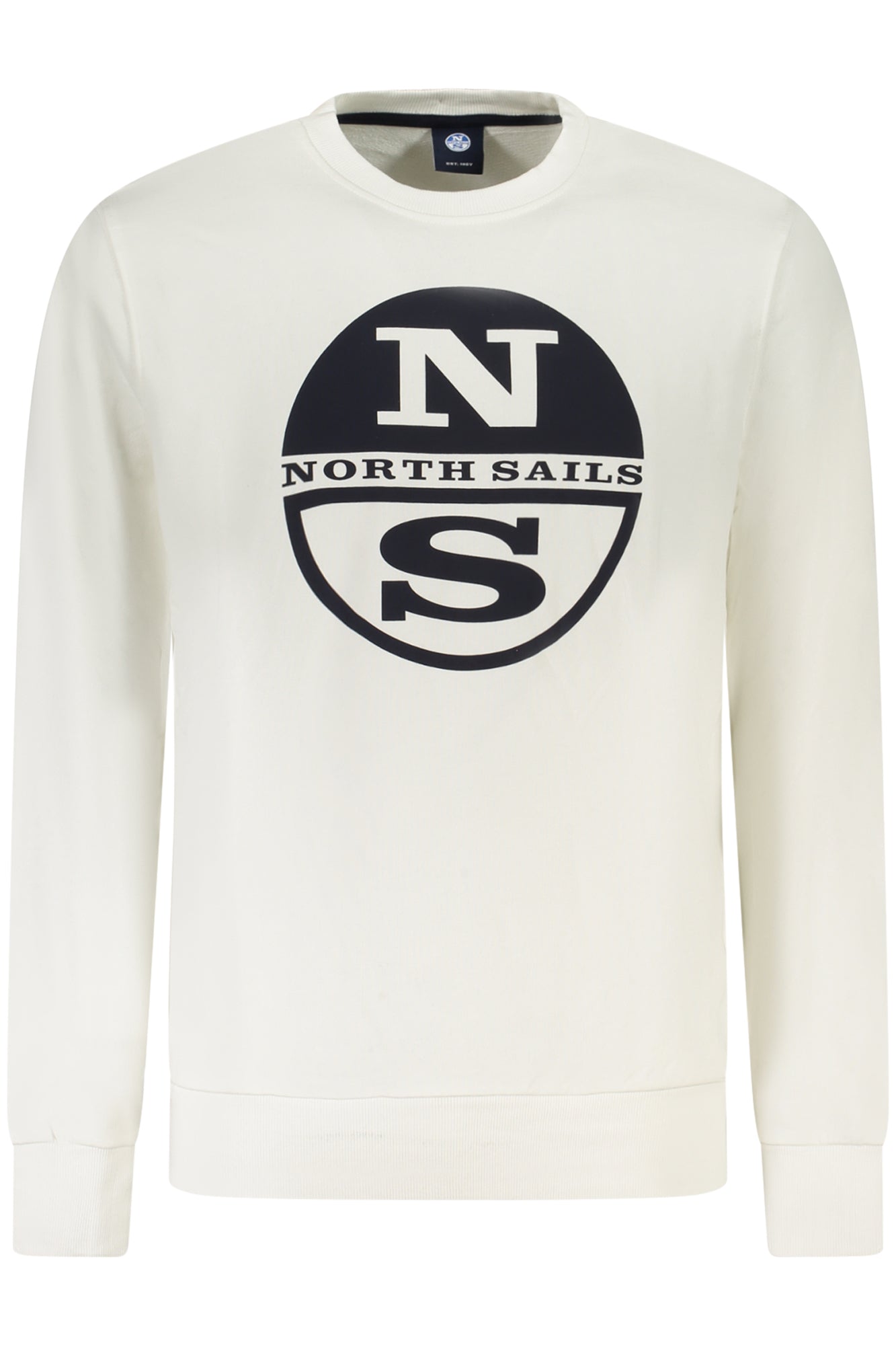 NORTH SAILS Herren-Sweatshirt mit Reißverschluss Schwarz – Gebürstete Baumwolle für Herbst/Winter Weiß