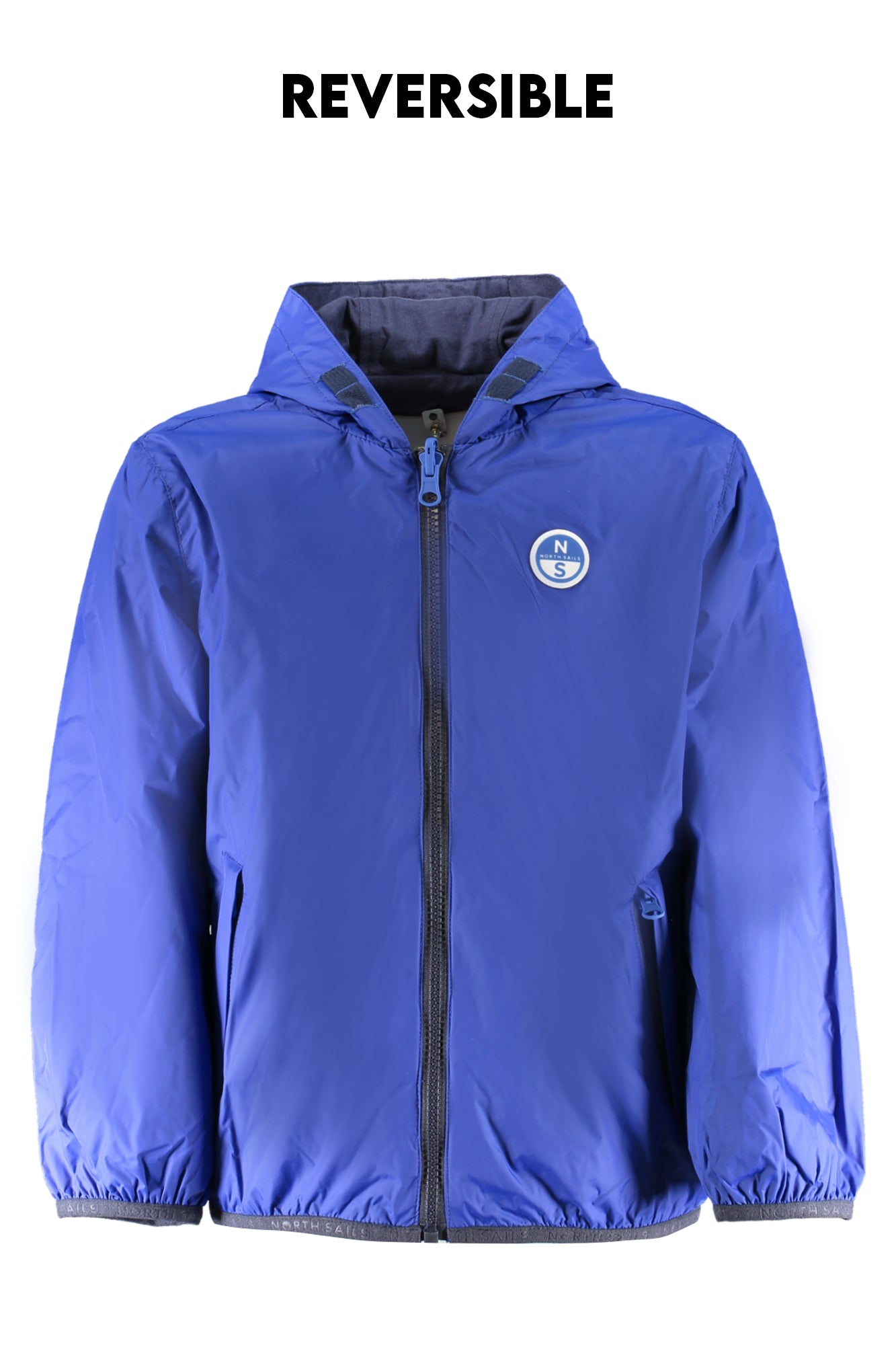 NORTH SAILS Blaue Sportjacke für Jungen – Wendejacke mit Kapuze aus Bio-Baumwolle Blau