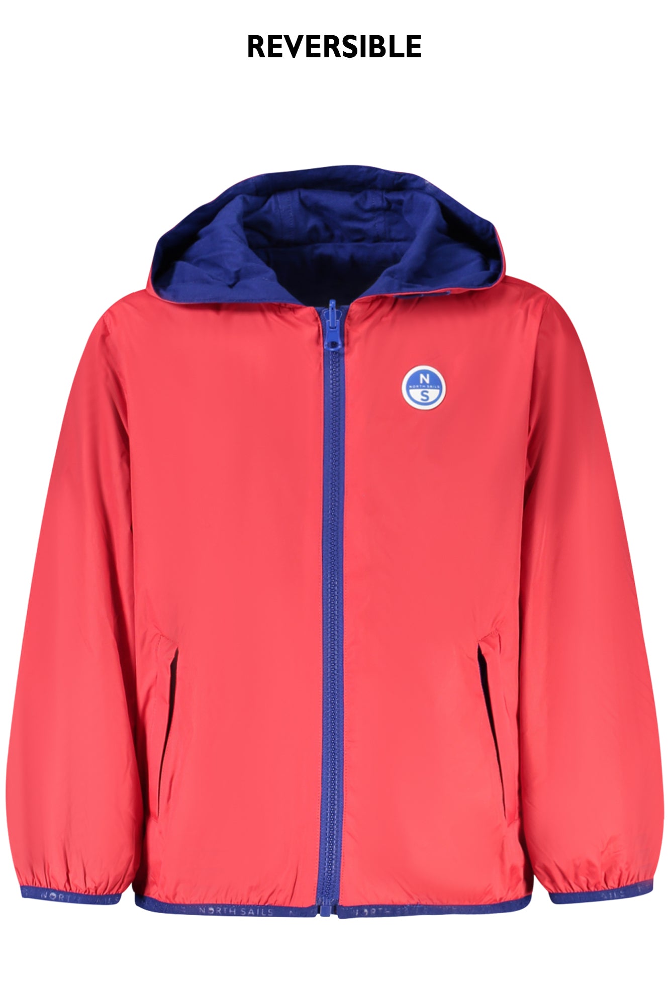 NORTH SAILS Blaue Kinderjacke für Jungen – Wendbare Kapuzenjacke für Frühling Rot
