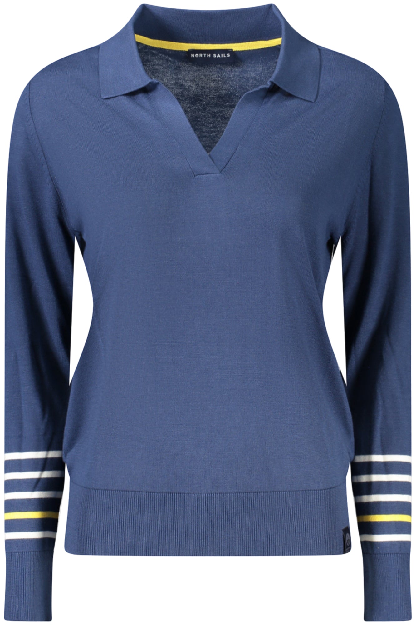 NORTH SAILS Rosa Pullover Damen – V-Ausschnitt Langarm-Shirt mit Logo-Details Blau