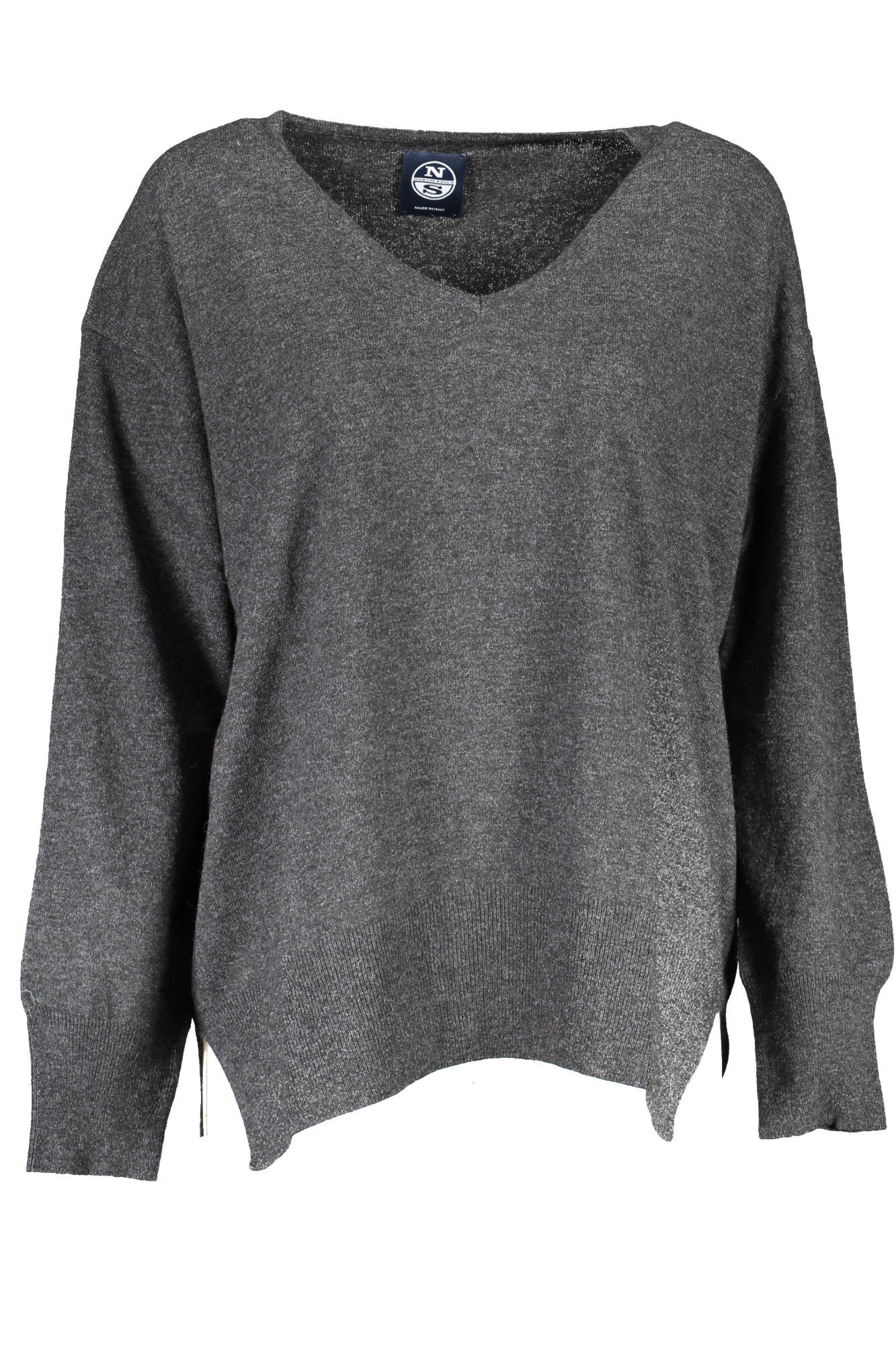 NORTH SAILS Damentrikot Weiß – V-Ausschnitt Langarmshirt aus Italien Schwarz