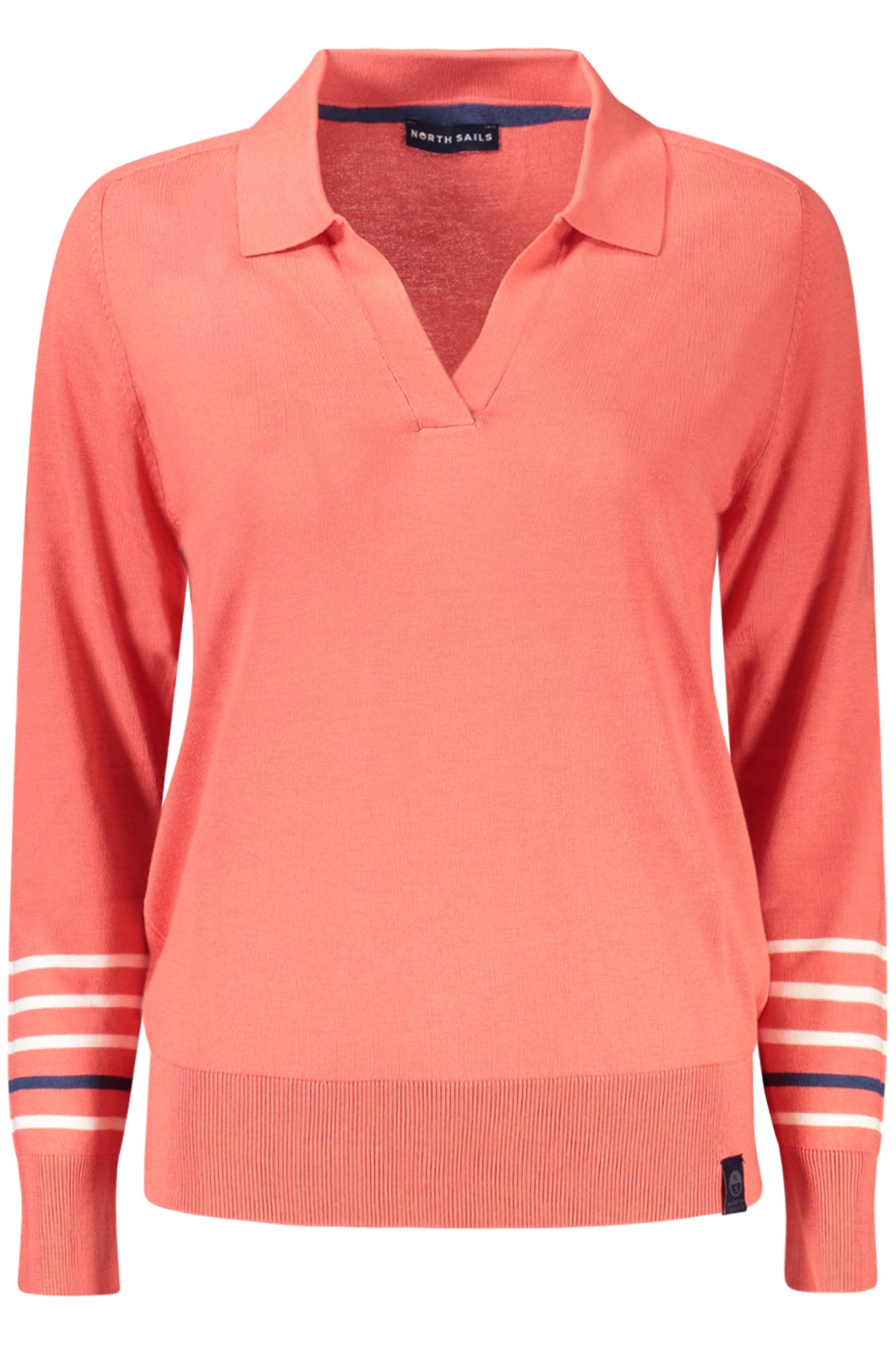 NORTH SAILS Rosa Pullover Damen – V-Ausschnitt Langarm-Shirt mit Logo-Details Rosa