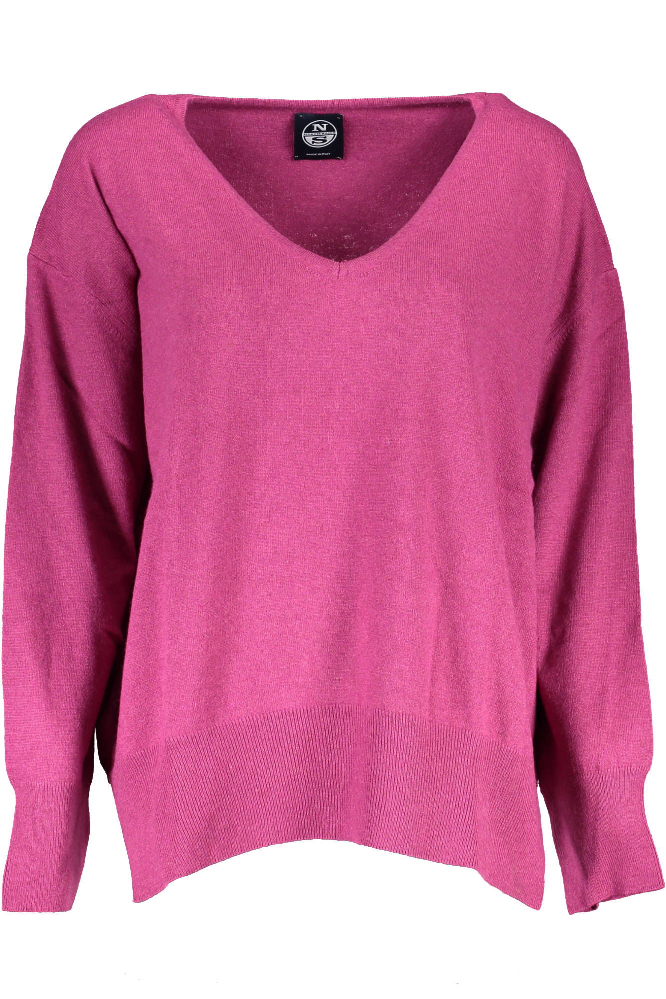 NORTH SAILS Damentrikot Weiß – V-Ausschnitt Langarmshirt aus Italien Violett