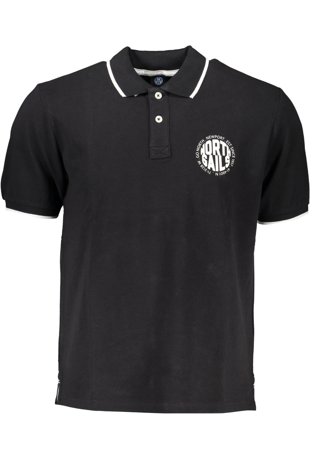 NORTH SAILS SCHWARZES KURZÄRMELIGES POLOSHIRT FÜR HERREN
