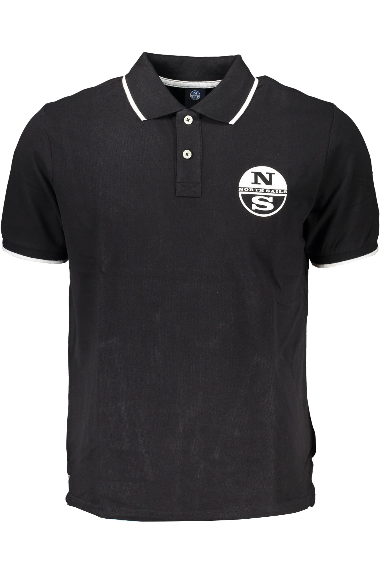 NORTH SAILS SCHWARZES KURZÄRMELIGES POLOSHIRT FÜR HERREN