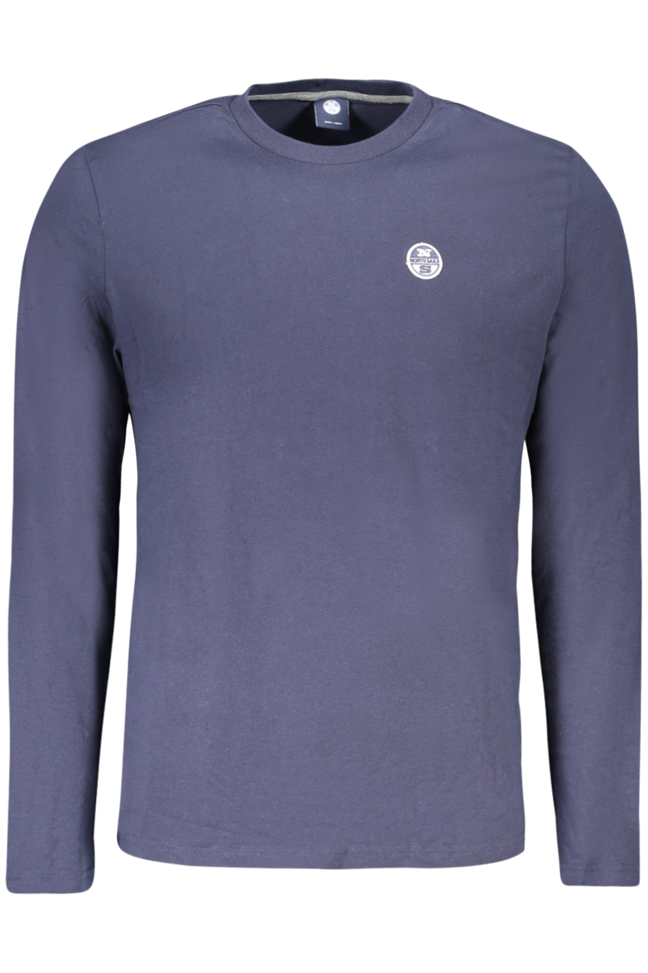 NORTH SAILS Langarm T-Shirt Herren – Blaues Basic mit Logo-Applikation Blau Hauptbild