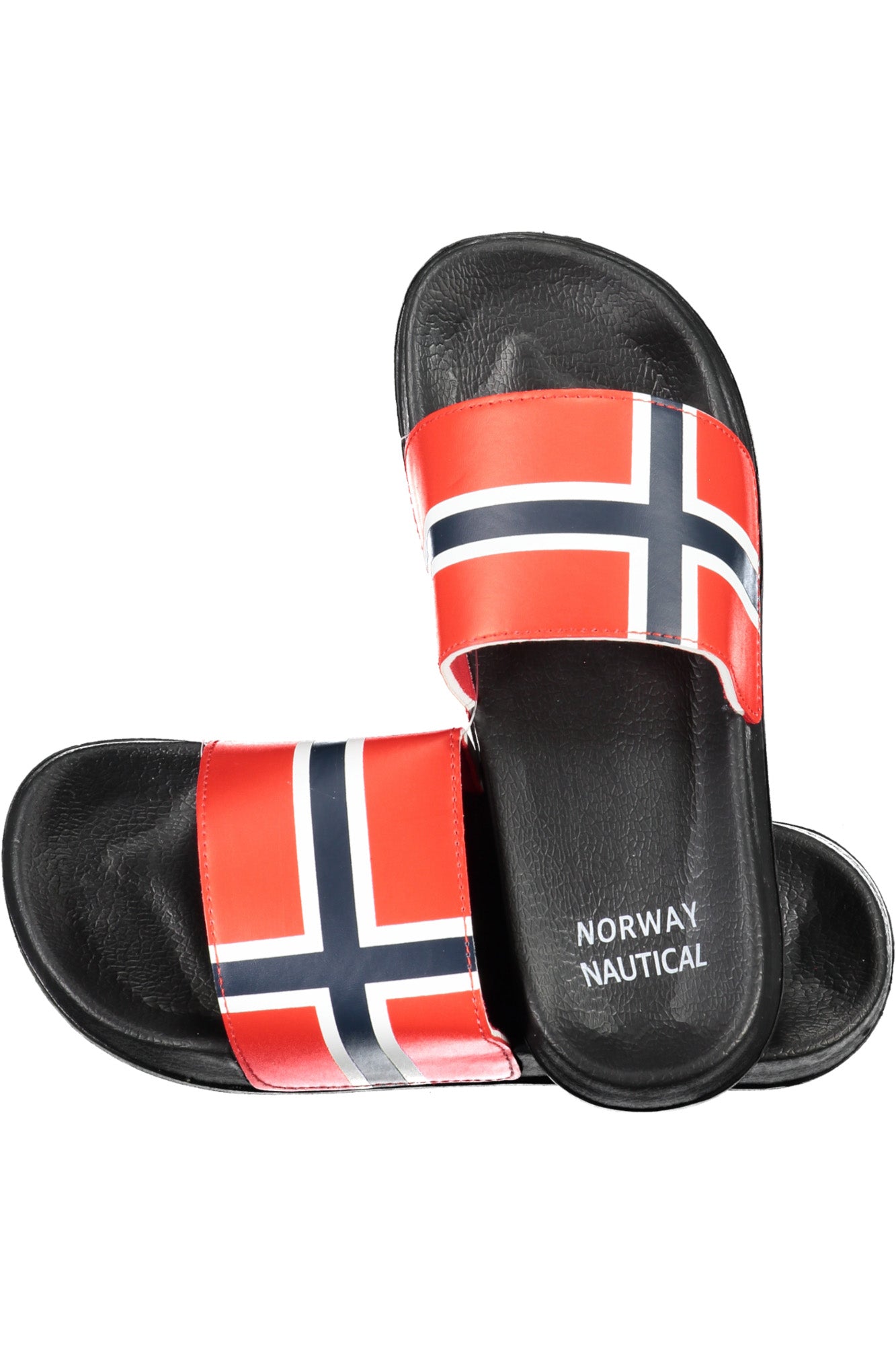 NORWAY 1963 Herren-Slipper schwarz – Bequeme Hausschuhe mit Logo-Druck Schwarz