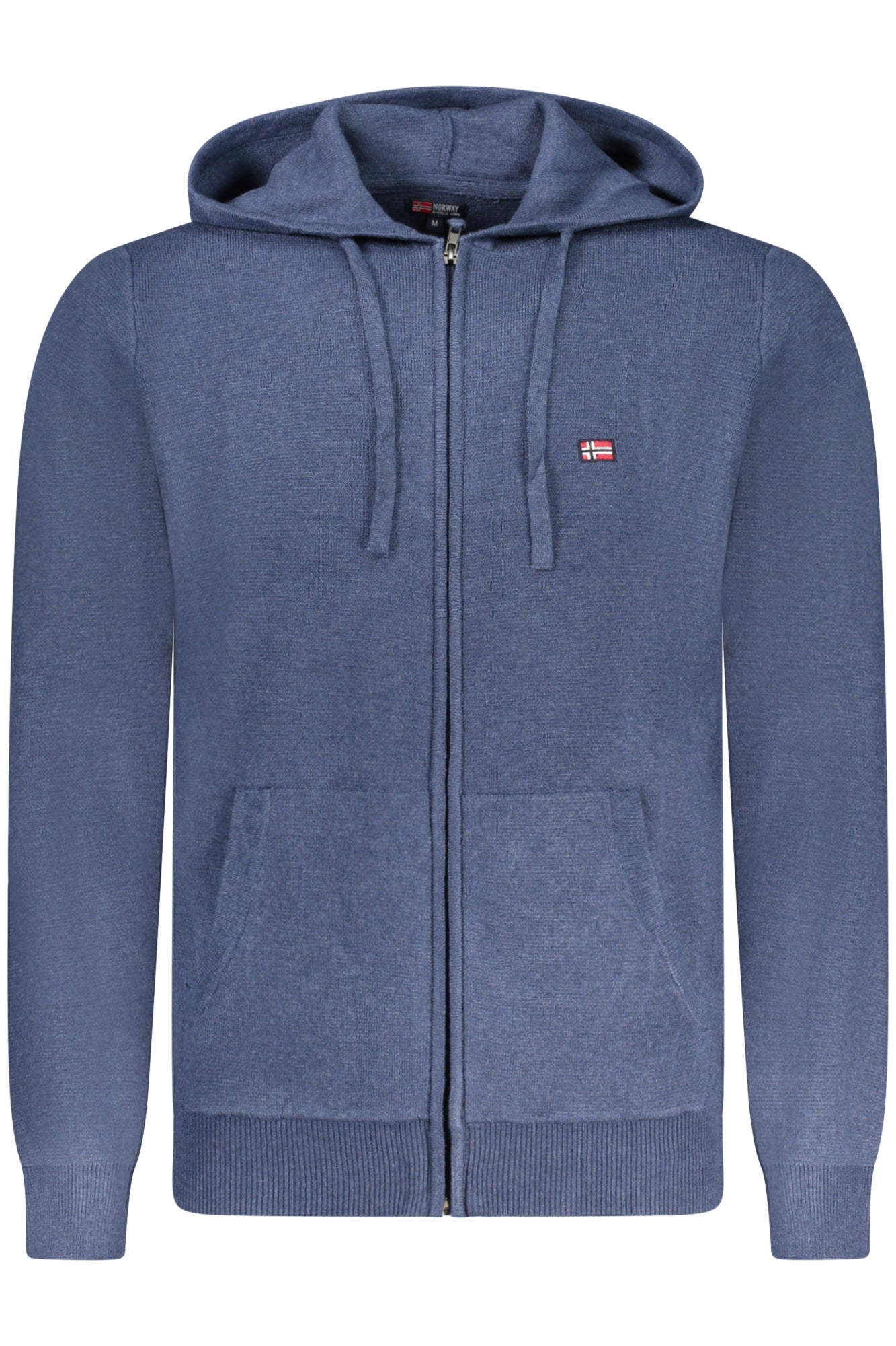 NORWAY 1963 Strickjacke Herren – Blaue Kapuzenjacke für Herbst/Winter Blau