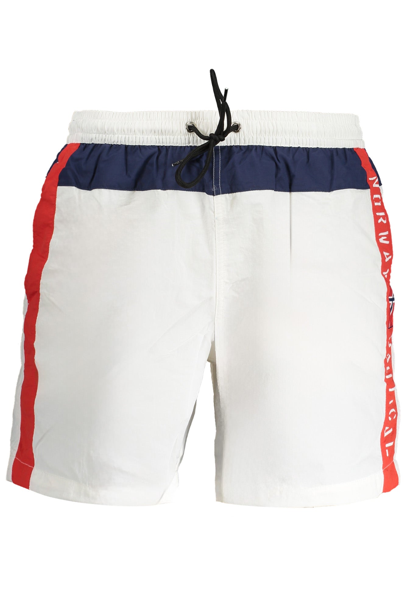 NORWAY 1963 Badehose Herren – Gelbe Schwimmboxer mit Logo-Print und Gesäßtasche Weiß