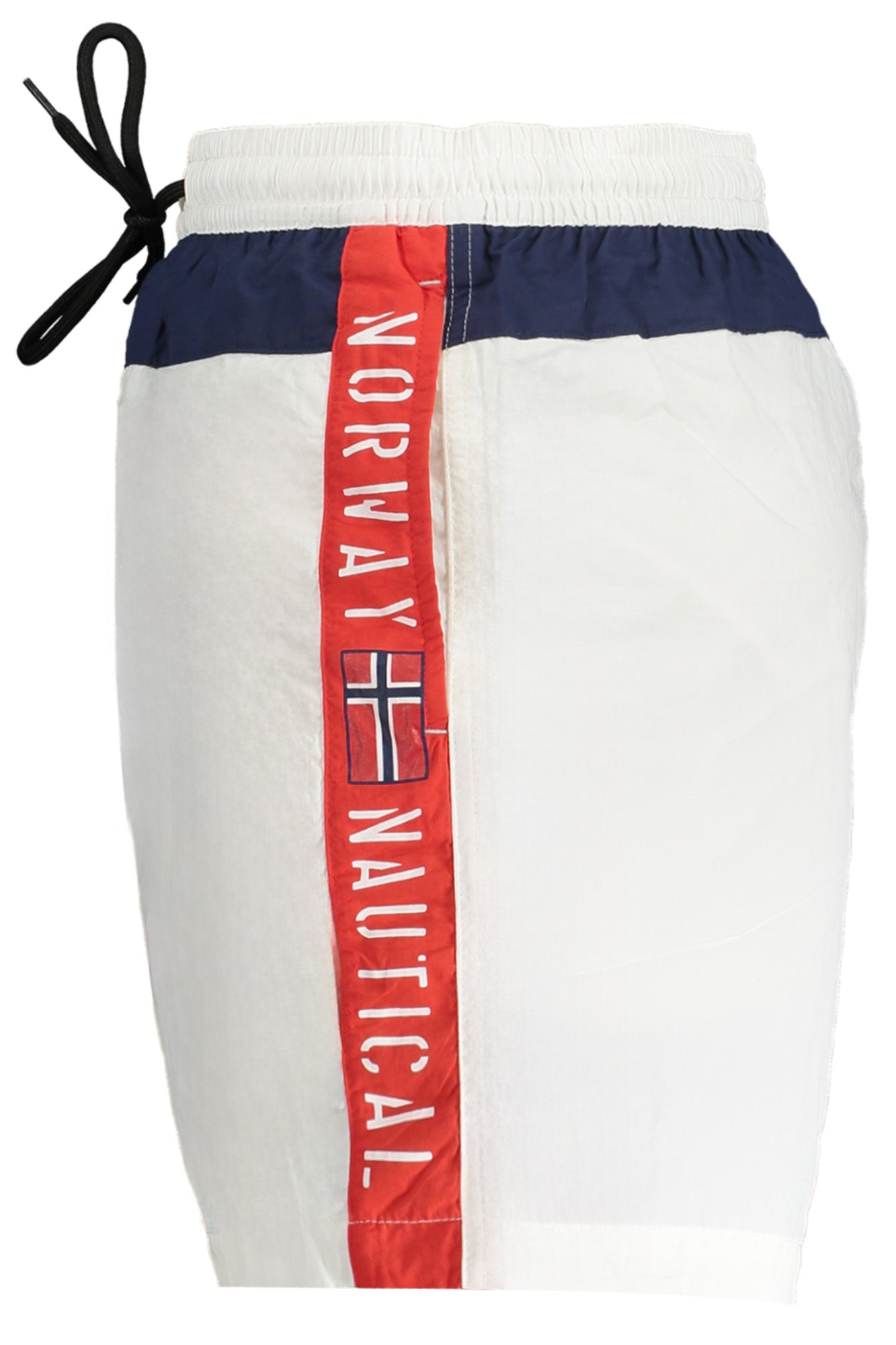 NORWAY 1963 Badehose Herren – Gelbe Schwimmboxer mit Logo-Print und Gesäßtasche Weiß