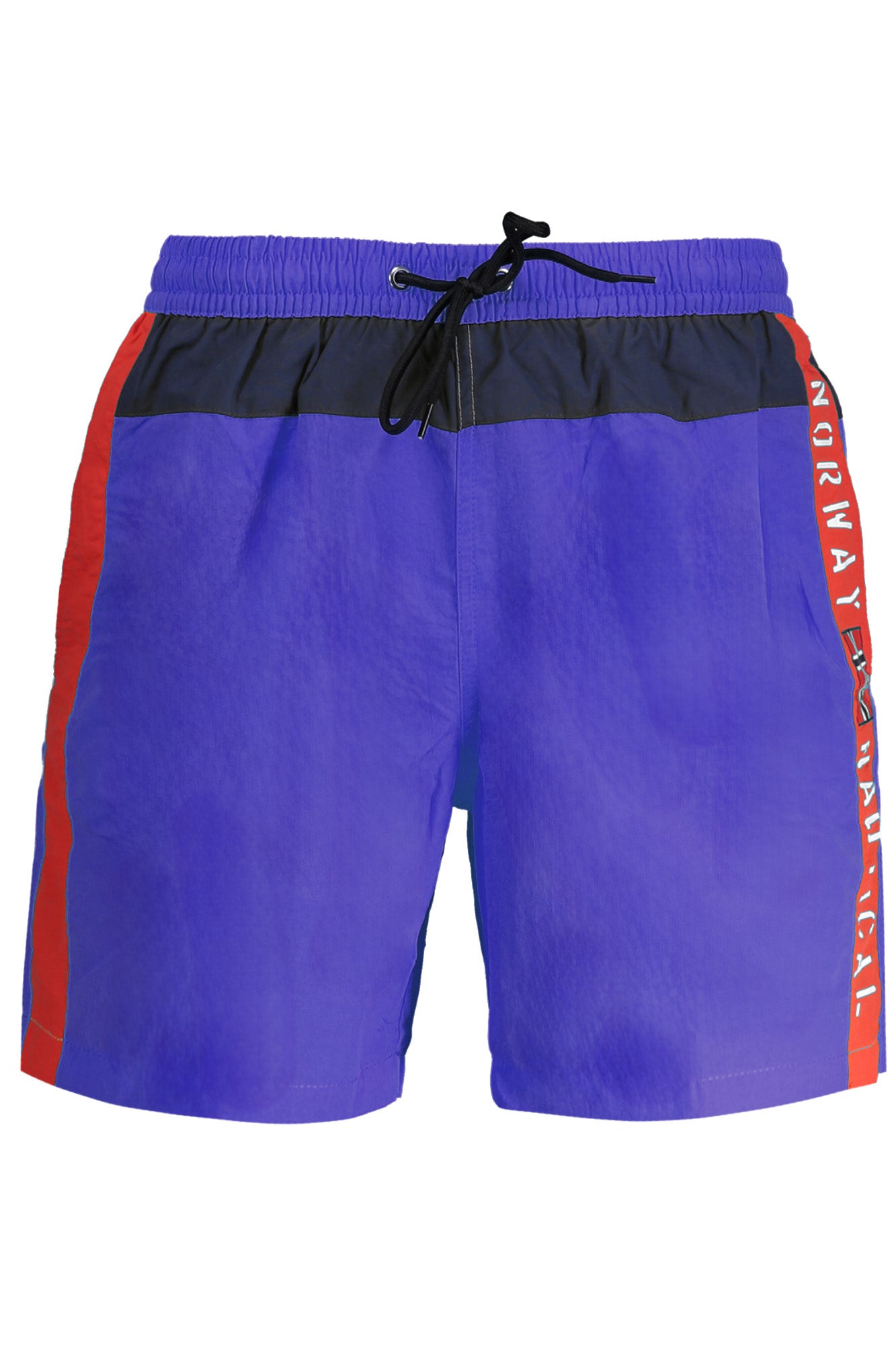 NORWAY 1963 Badehose Herren – Gelbe Schwimmboxer mit Logo-Print und Gesäßtasche Blau
