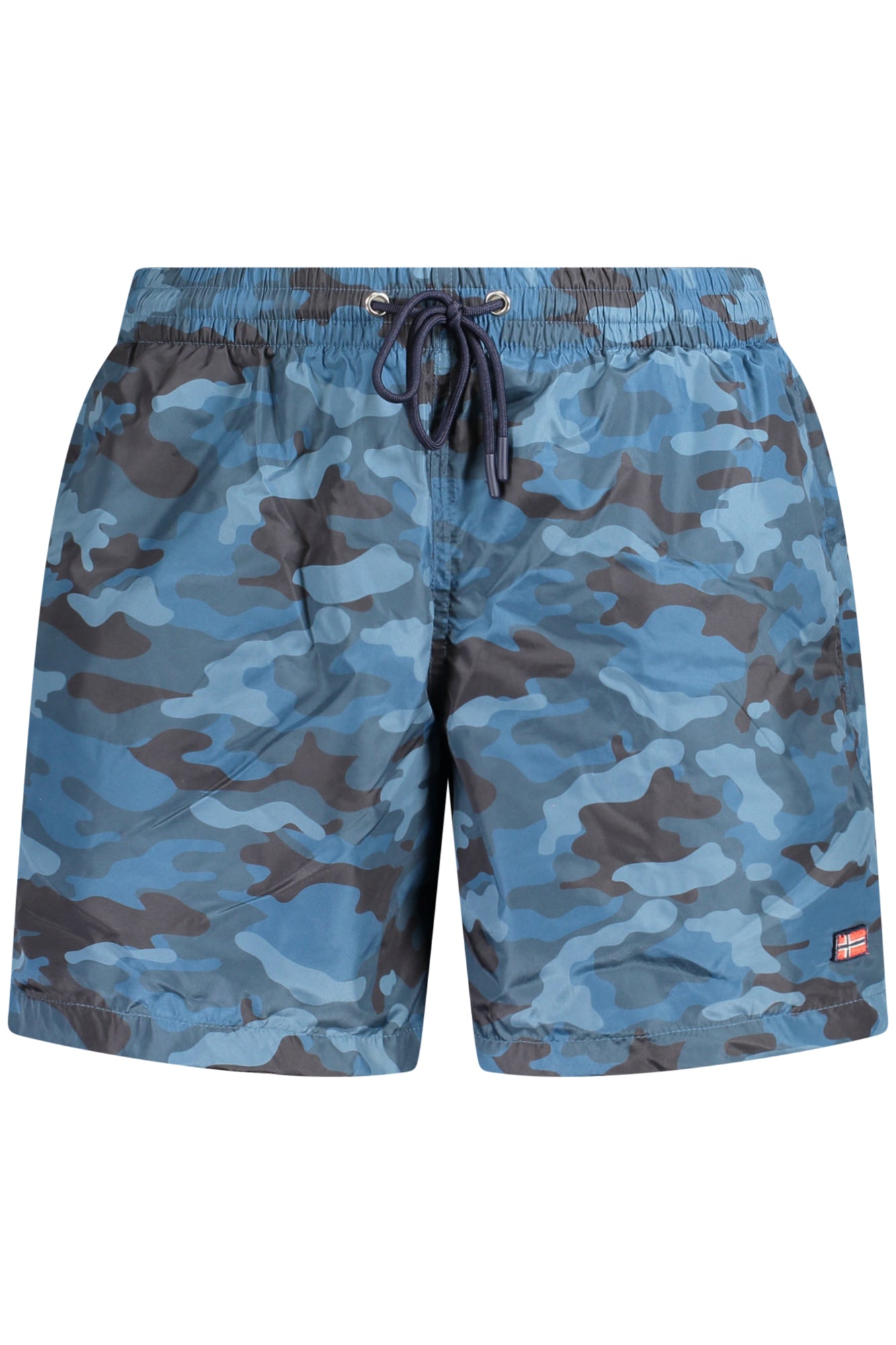 NORWAY 1963 Badeboxer Herren – Elastischer Bund mit Logo-Applikation Blau