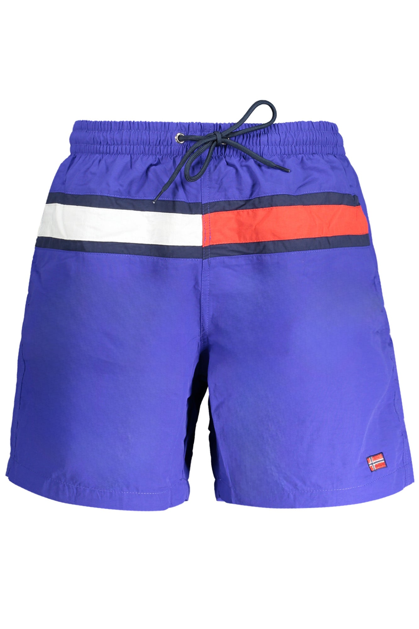 NORWAY 1963 Badehose Herren – Schwimmboxer mit Kontrastdetails und Gesäcktasche Blau