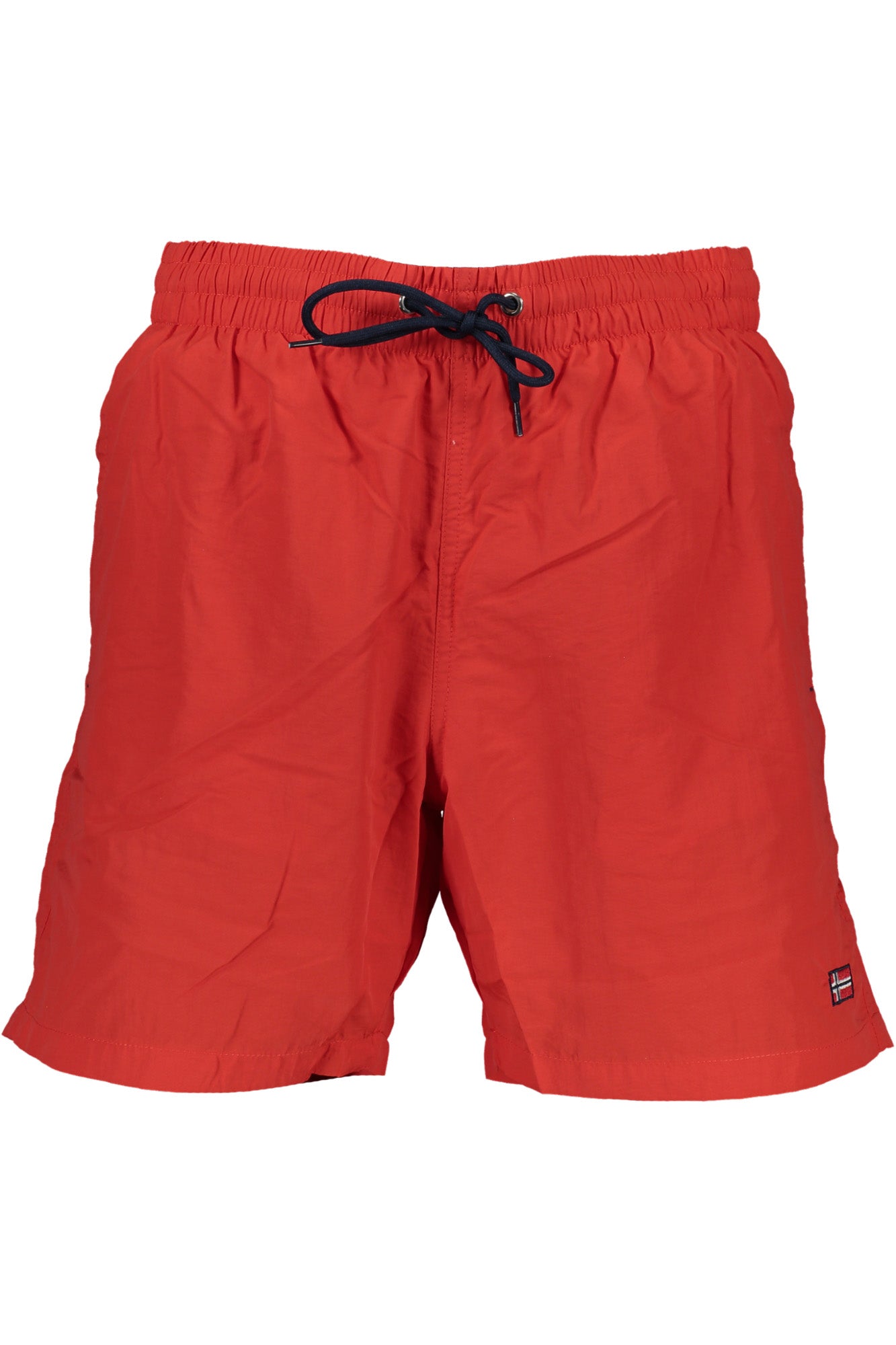 NORWAY 1963 Badeboxer Herren – Elastischer Bund mit Schnürung & Gesäßtasche Rot