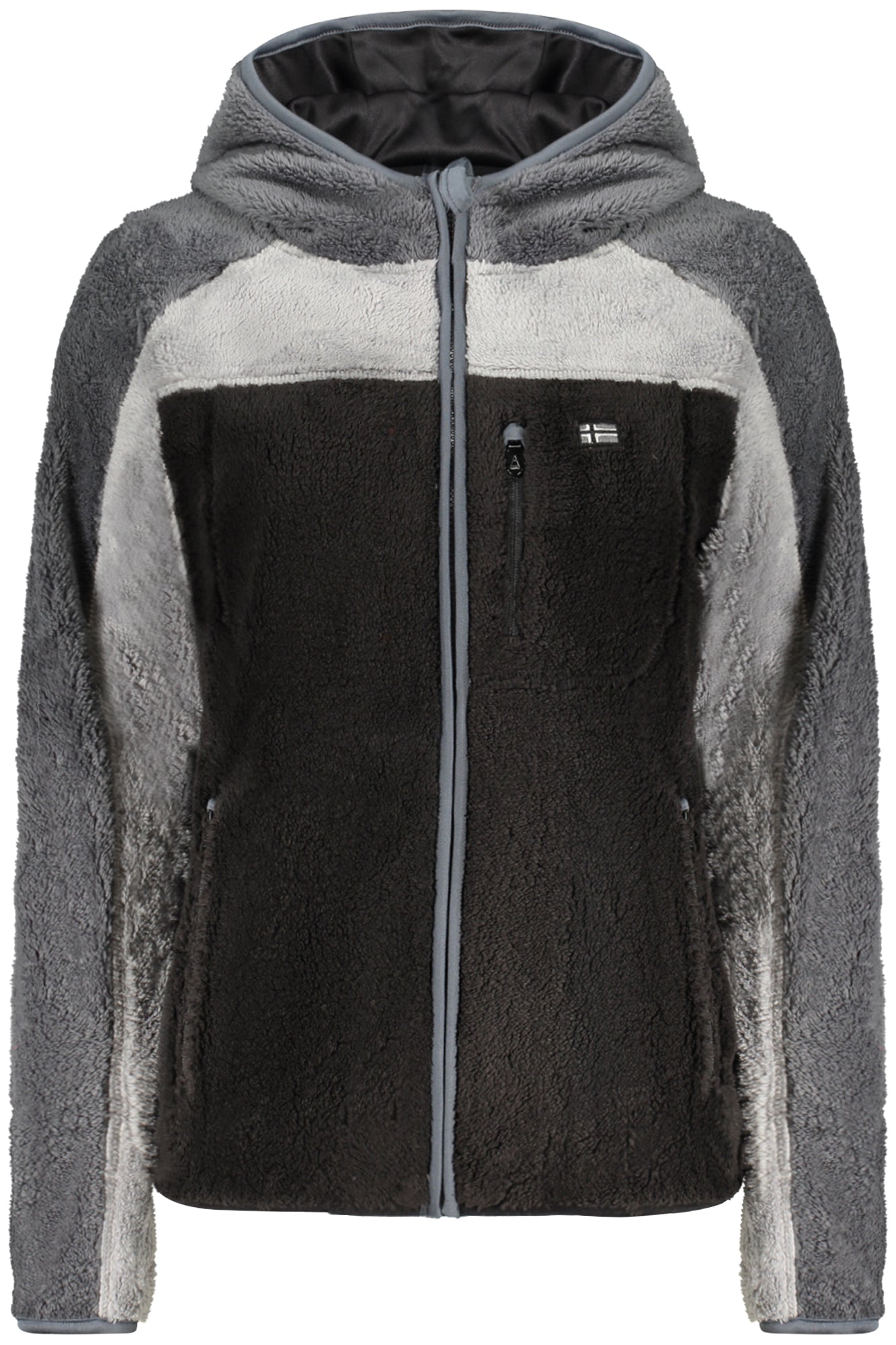 NORWAY 1963 Damen-Sweatshirt mit Reißverschluss – Plüsch-Sweat mit Taschen für Herbst/Winter Schwarz Hauptbild