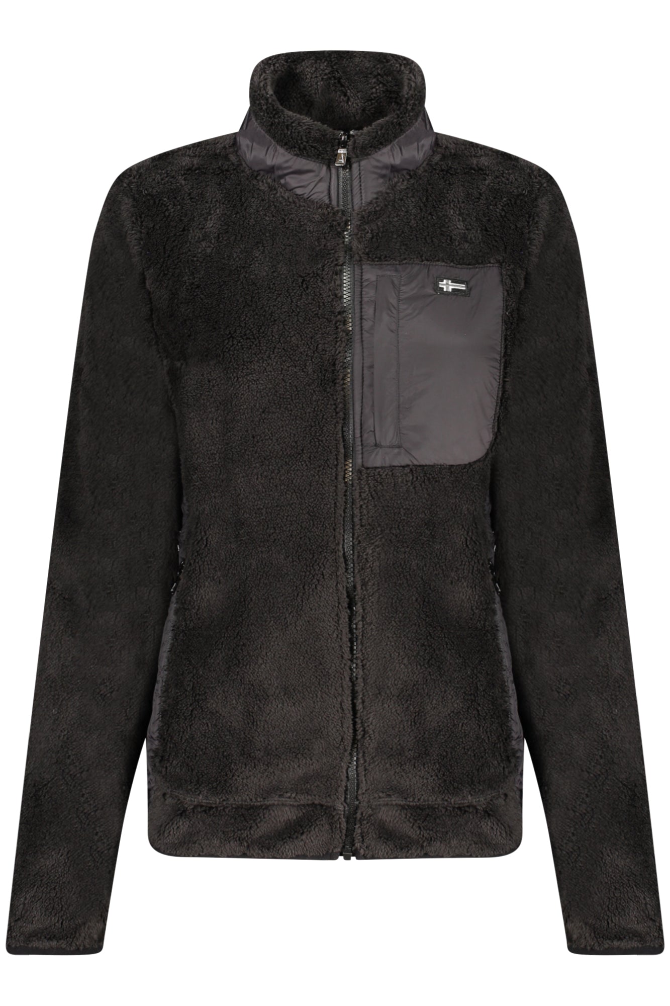 NORWAY 1963 Rosa Damen-Sweatshirt mit Reißverschluss – Plüsch & praktische Taschen Schwarz