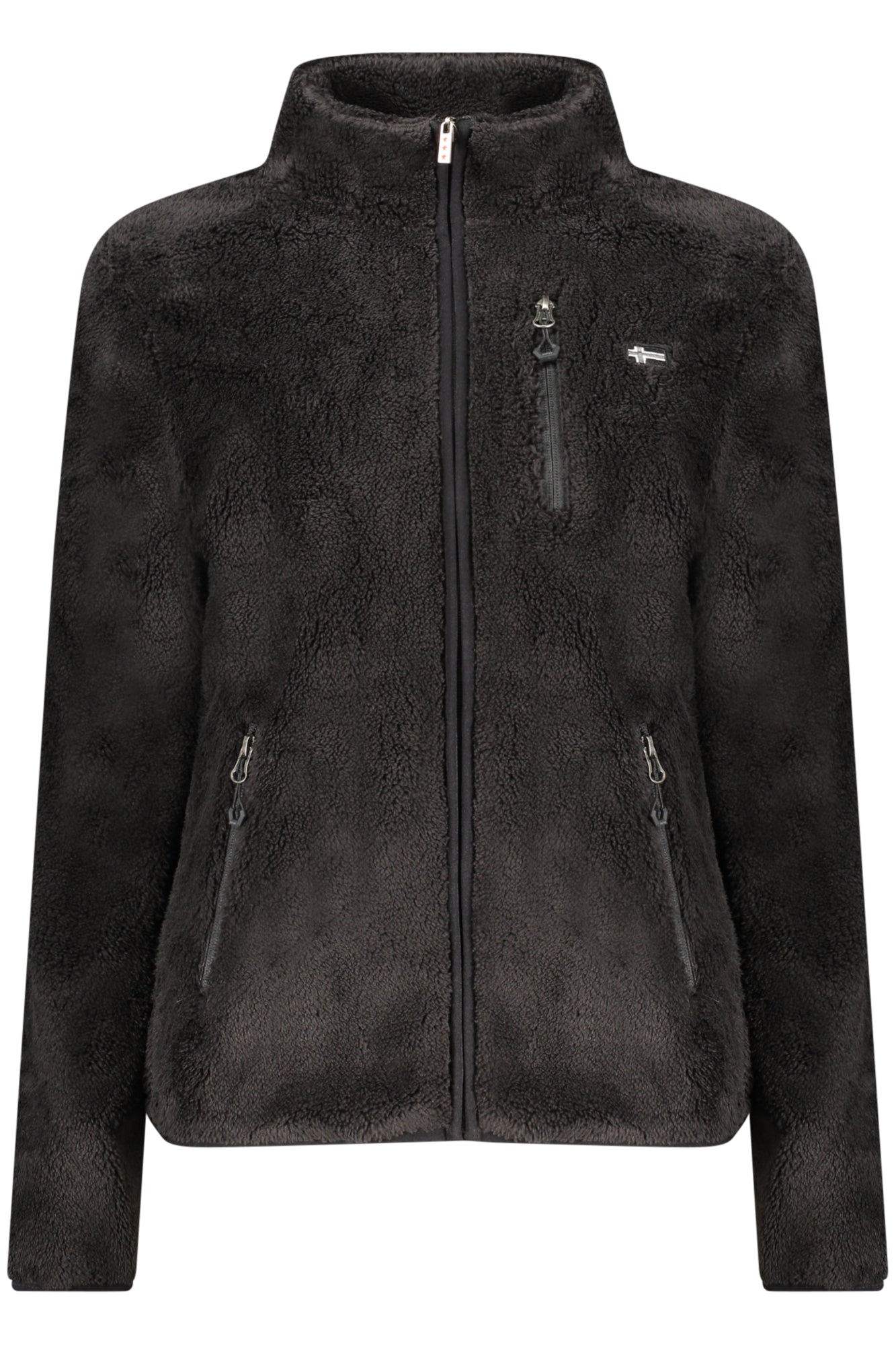 NORWAY 1963 Damen-Sweatshirt mit Reißverschluss – Plüsch-Sweat mit Taschen für Herbst/Winter Schwarz