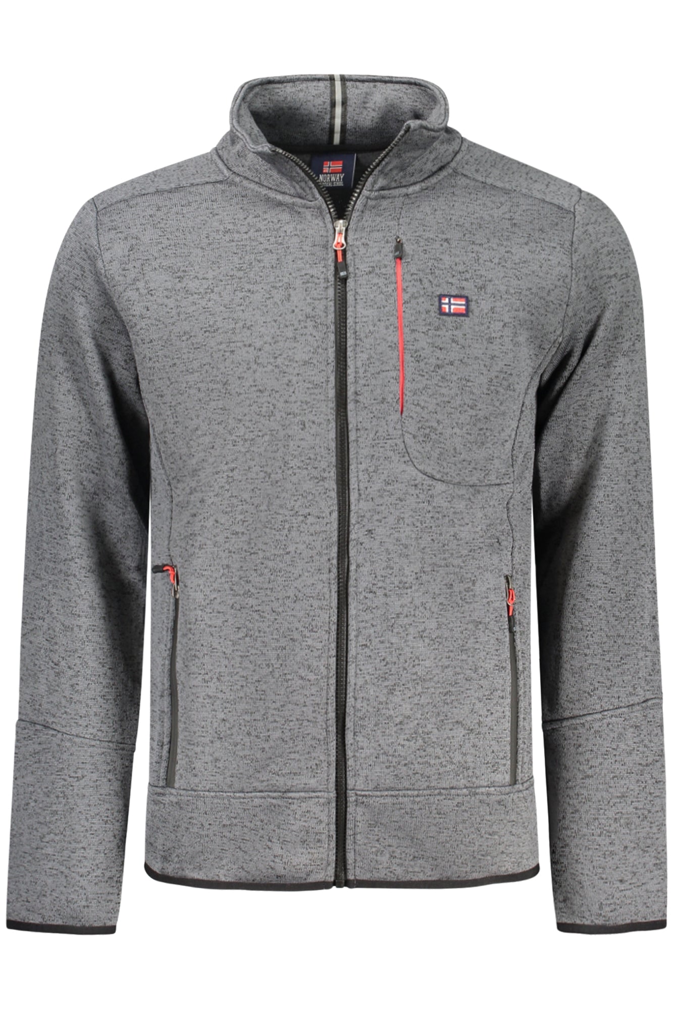 NORWAY 1963 Sweatshirt Herren mit Reißverschluss – Warmes Herbst/Winter Design Grau