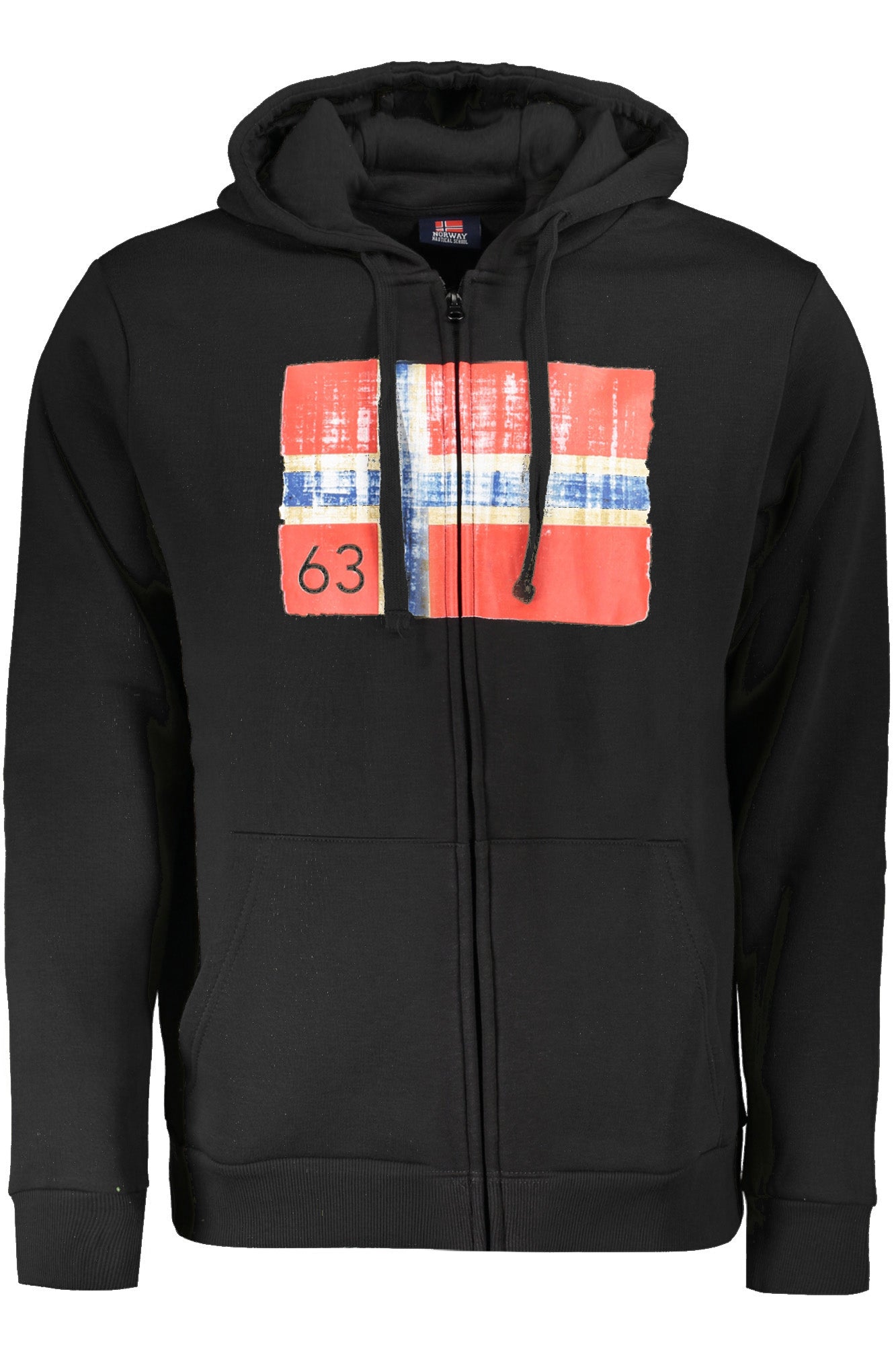 NORWAY 1963 Sweatshirt Herren mit Reißverschluss – Weißes Kapuzenpullover für Herbst/Winter Schwarz